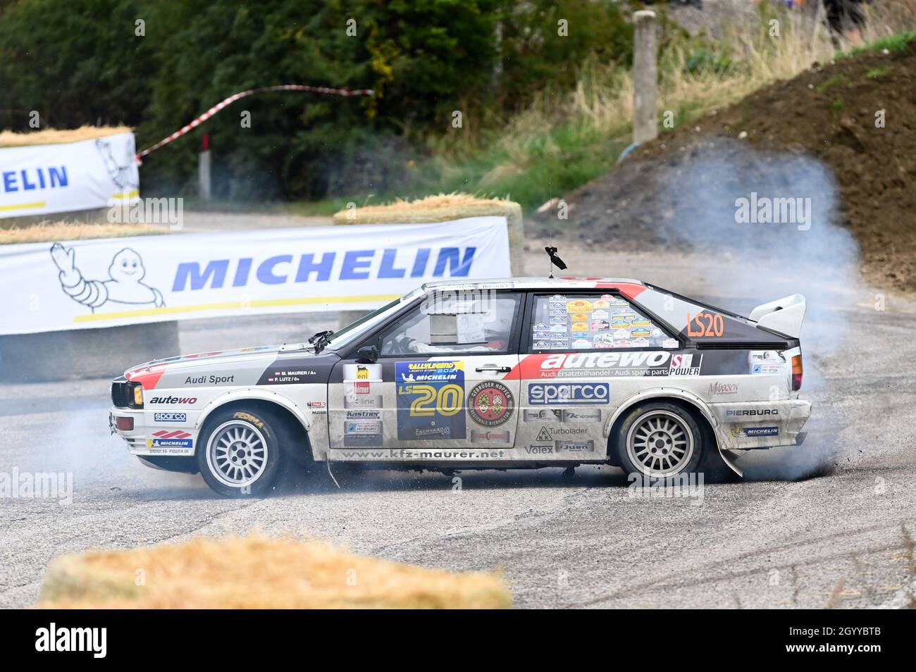 San Marino urban circuit, San Marino, Republic of San Marino, October 08, 2021, MAURER MARCO (AUT) LUTZ PATRIK (AUT) - AUDI QUATTRO GR4 1985 LS  durin Stock Photo