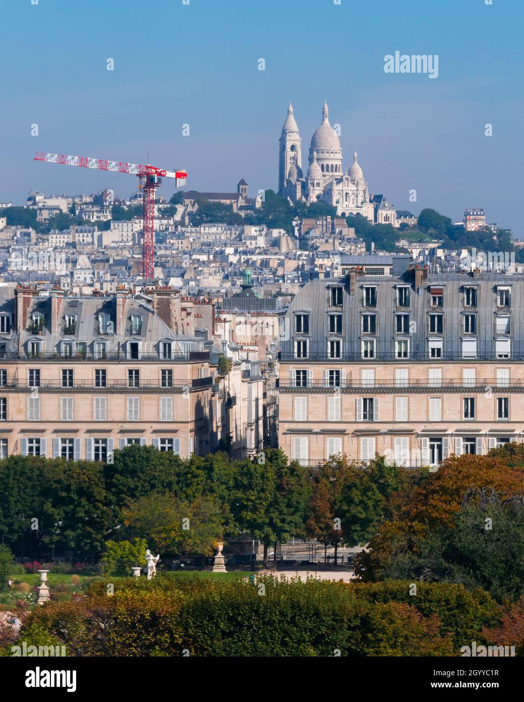 The Sacre-Coeur shot from far away, Paris France Stock Photo