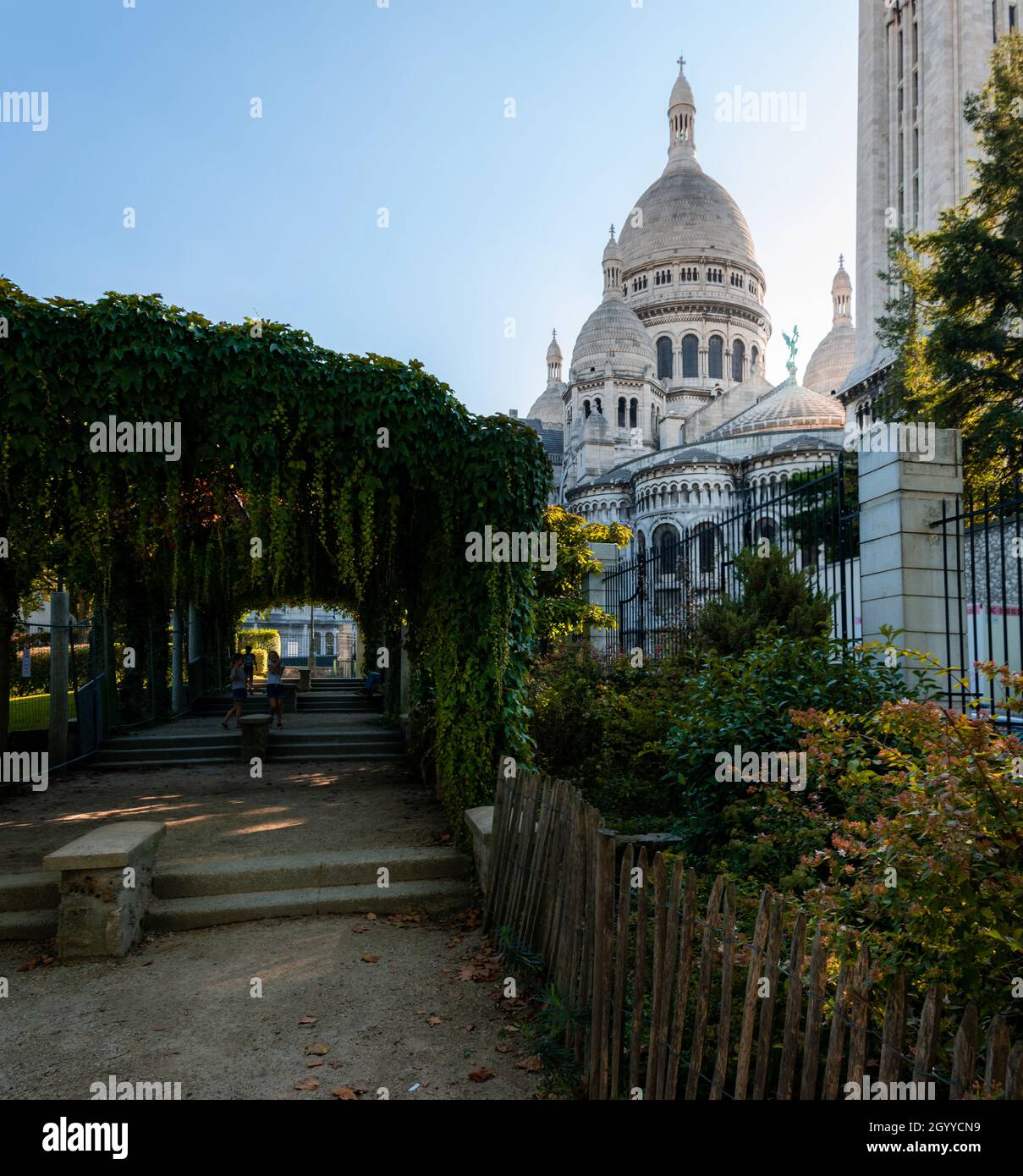 The Scare-Coeur shot from behind, Montmartre Paris Stock Photo