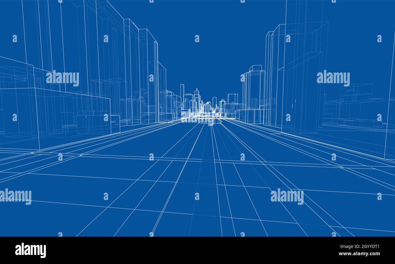 Vector 3d urban landscape. Buildings and roads Stock Vector Image & Art ...