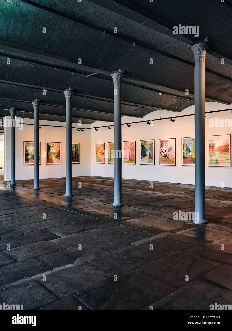 David Hockney ipad art in Salts Mill art gallery a former textile mill