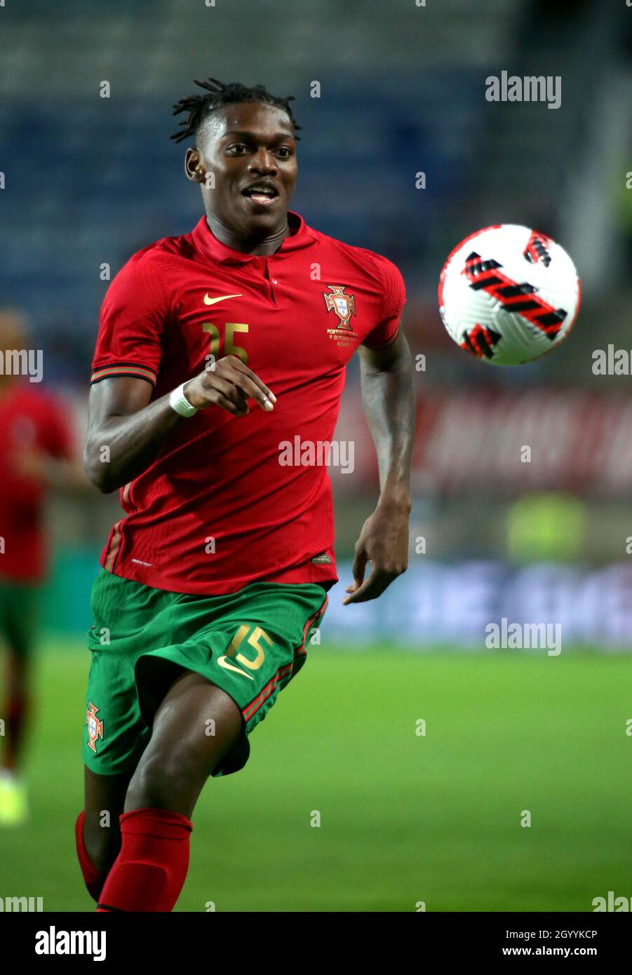 FARO, PORTUGAL - OCTOBER 09: Rafael Leao of Portugal in action ,during the international friendly match between Portugal and Qatar at Estadio Algarve on October 9, 2021 in Faro, Faro. (Photo by MB Media) Stock Photo