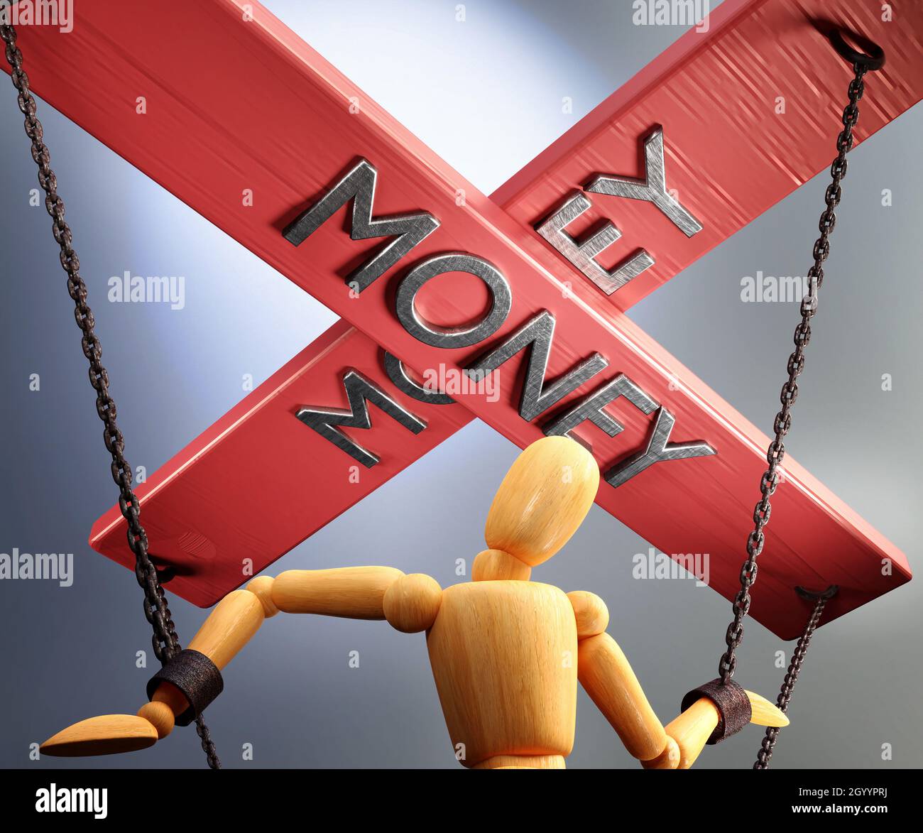 Money control, power, authority and manipulation symbolized by control