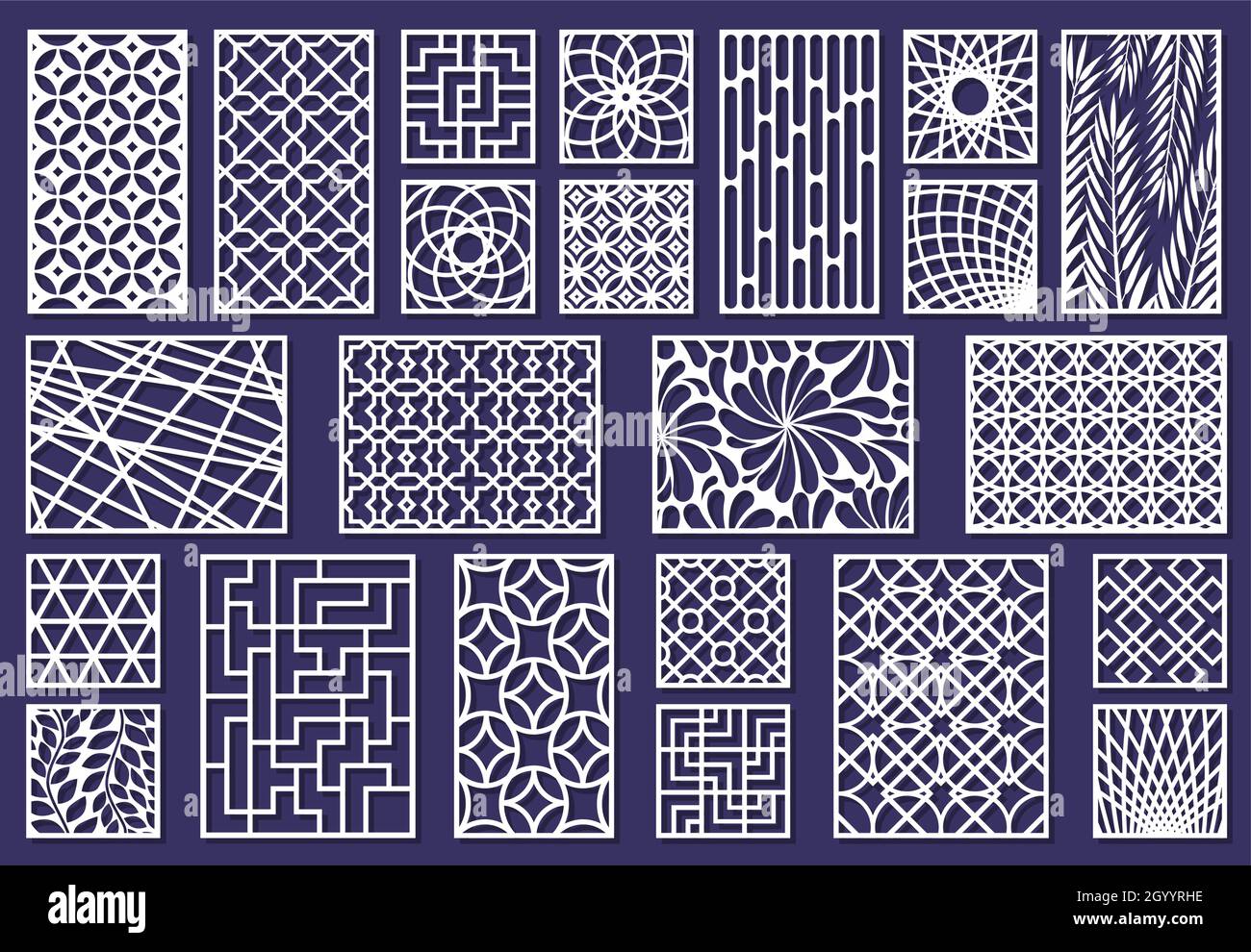 Laser cut template patterns, paper art or metal cutting panels. Abstract  texture decorative laser cut panels vector illustration set. Cutting Stock  Vector Image & Art - Alamy