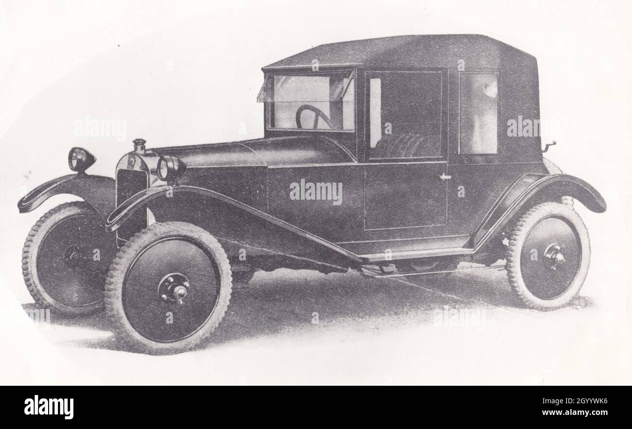 Vintage black and white photo of vintage / classic car 1900s - Webb Super-Nine 1923. Stock Photo