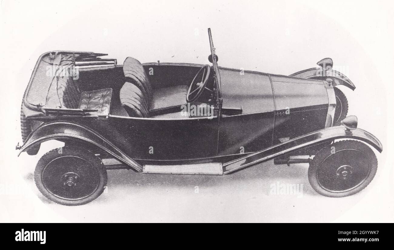 Vintage black and white photo of vintage / classic car 1900s -  Webb Super-Nine 1923. Stock Photo