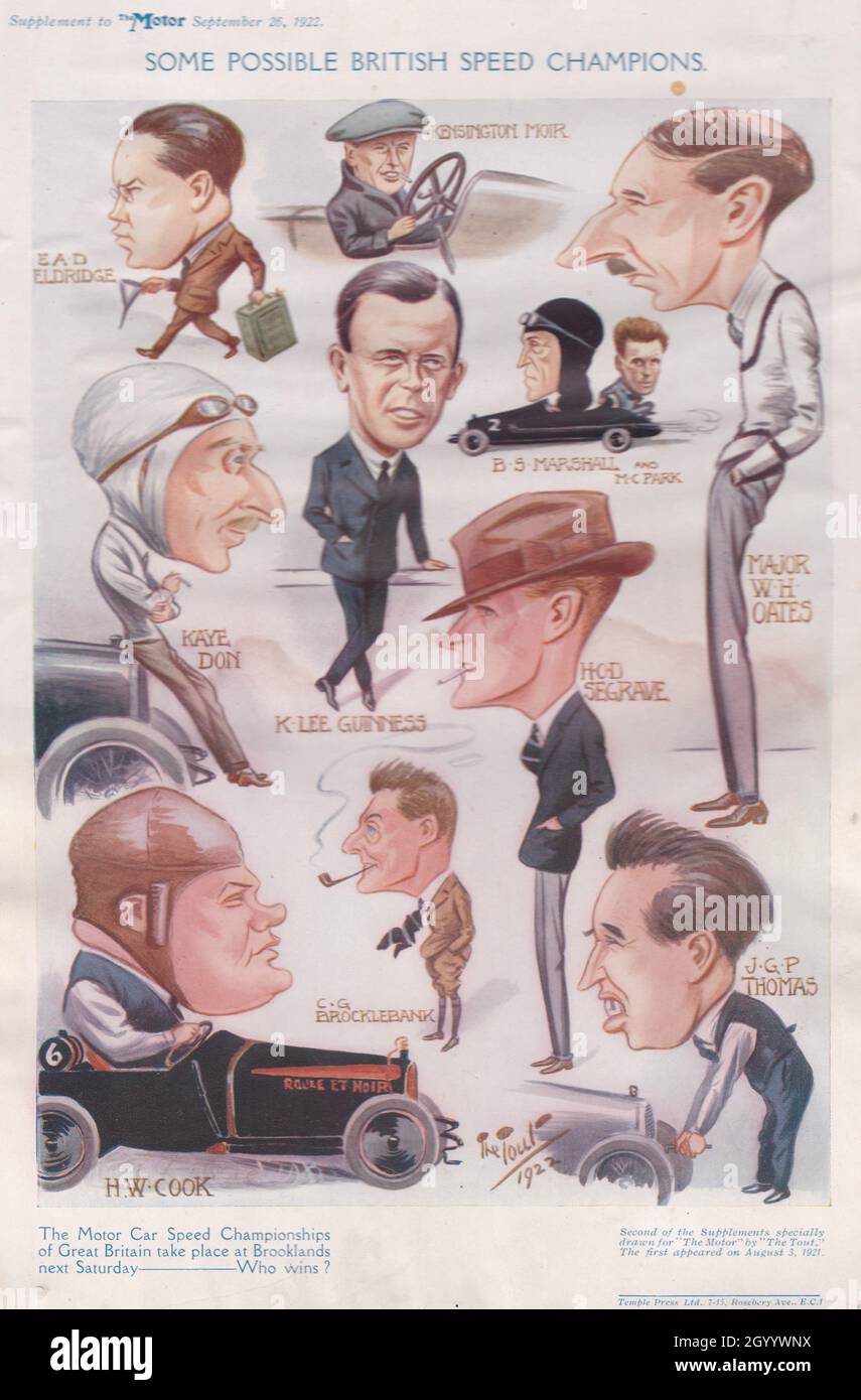Vintage British Speed Champions - The Motor 1922 Stock Photo - Alamy