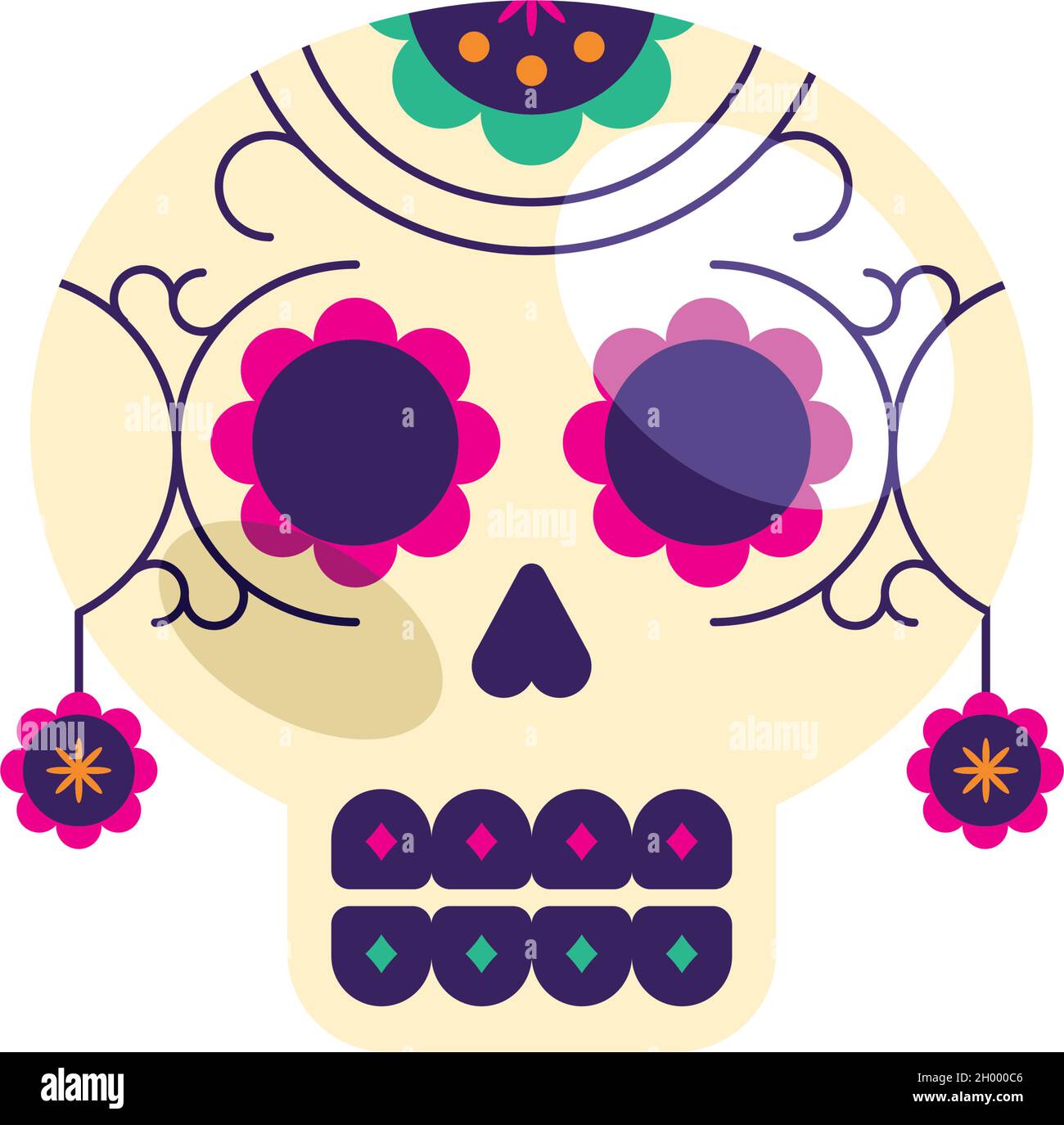 female mexican skull painted icon Stock Vector Image & Art - Alamy