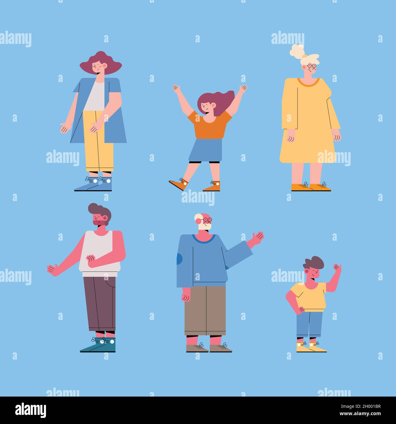 six family members group characters Stock Vector Image & Art Alamy