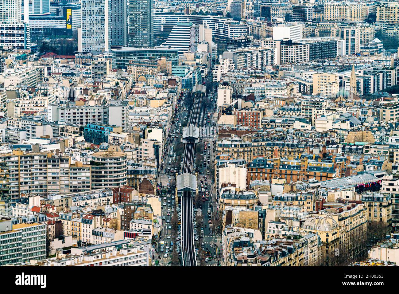 Aerial panoramic view of Paris city center Stock Photo Alamy
