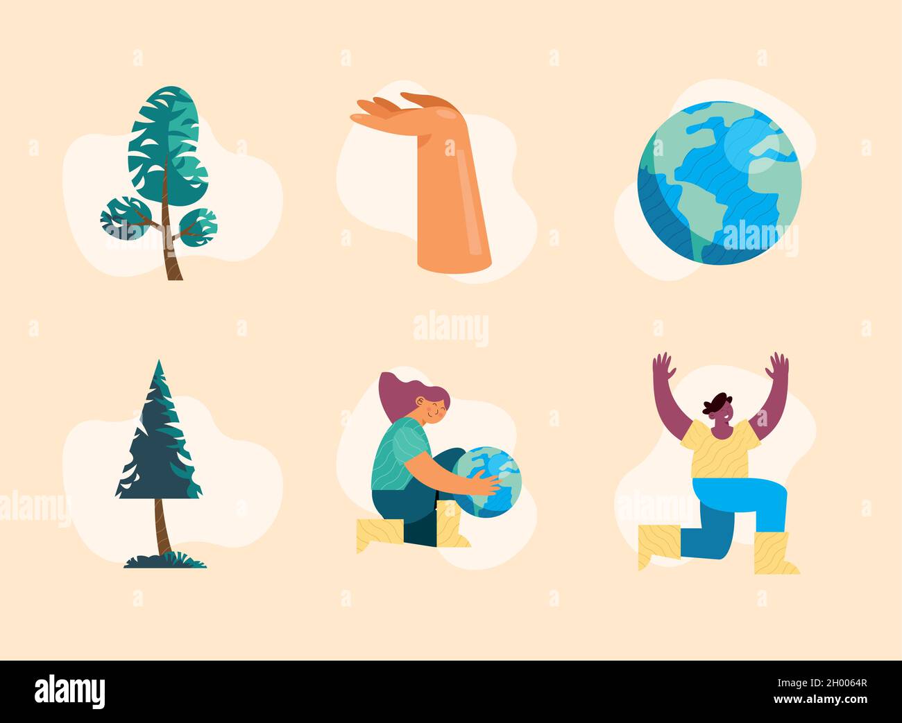 environment nature set six icons Stock Vector Image & Art - Alamy