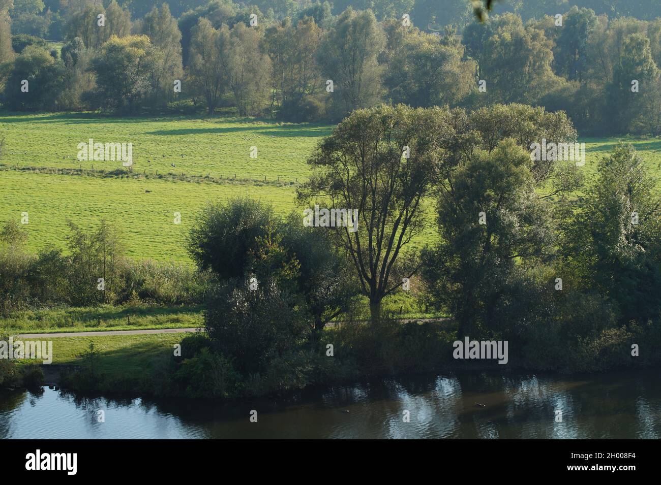 Blick vom Kahlenberg auf die Ruhrauen (Mülheim-Ruhr) Stock Photo