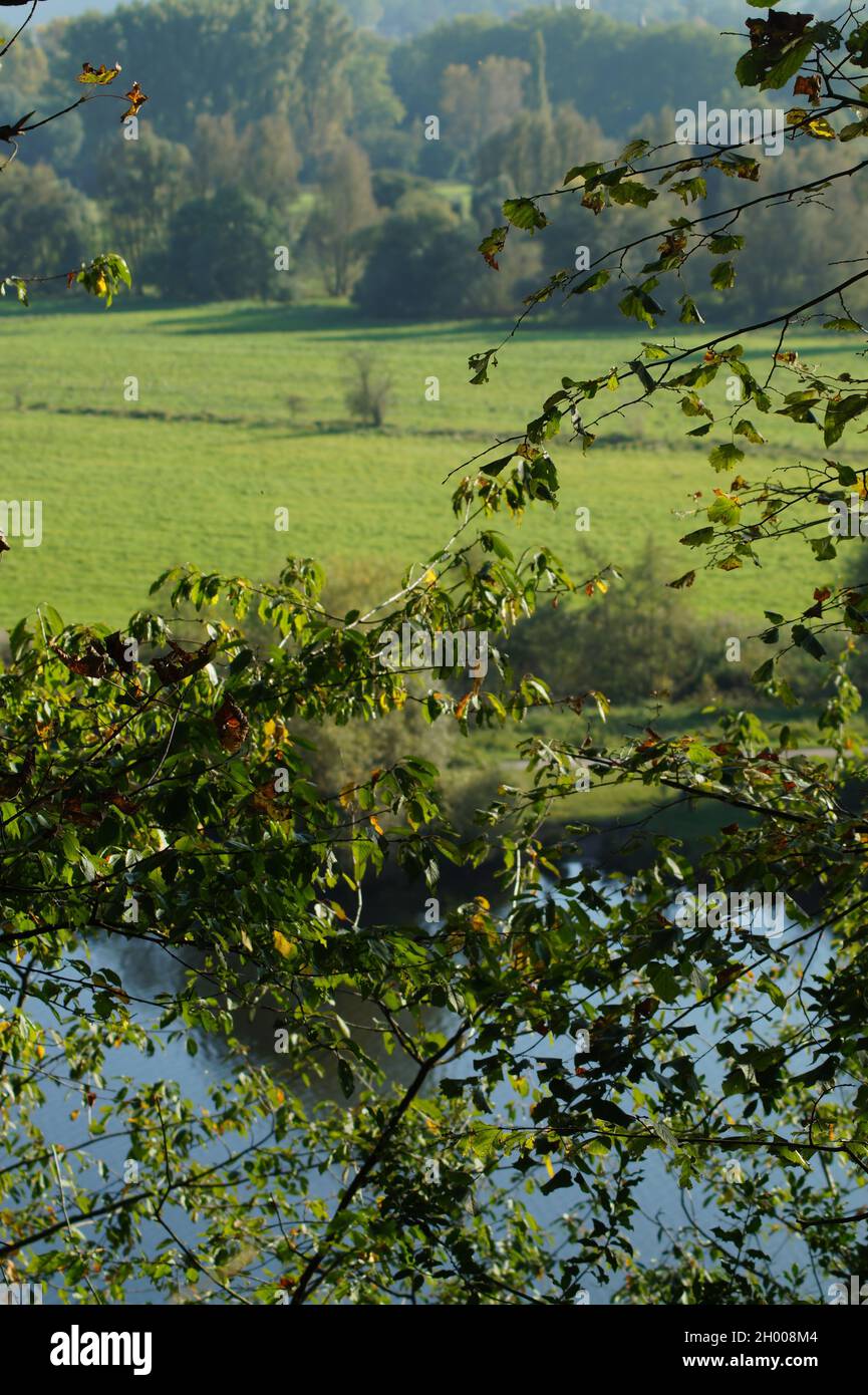 Blick vom Kahlenberg auf die Ruhrauen (Mülheim-Ruhr) Stock Photo