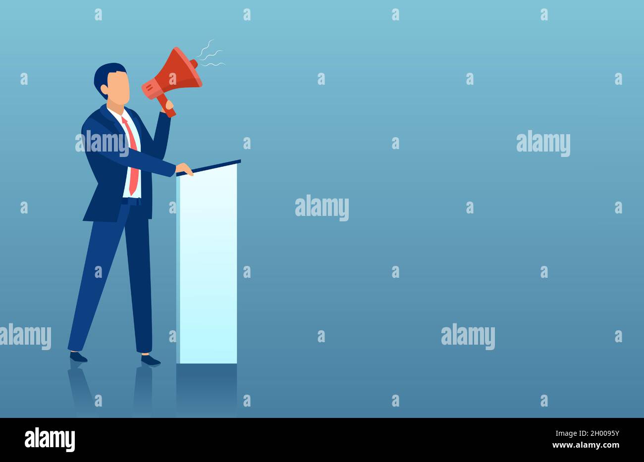 Vector of a businessman making an announcement with megaphone Stock ...