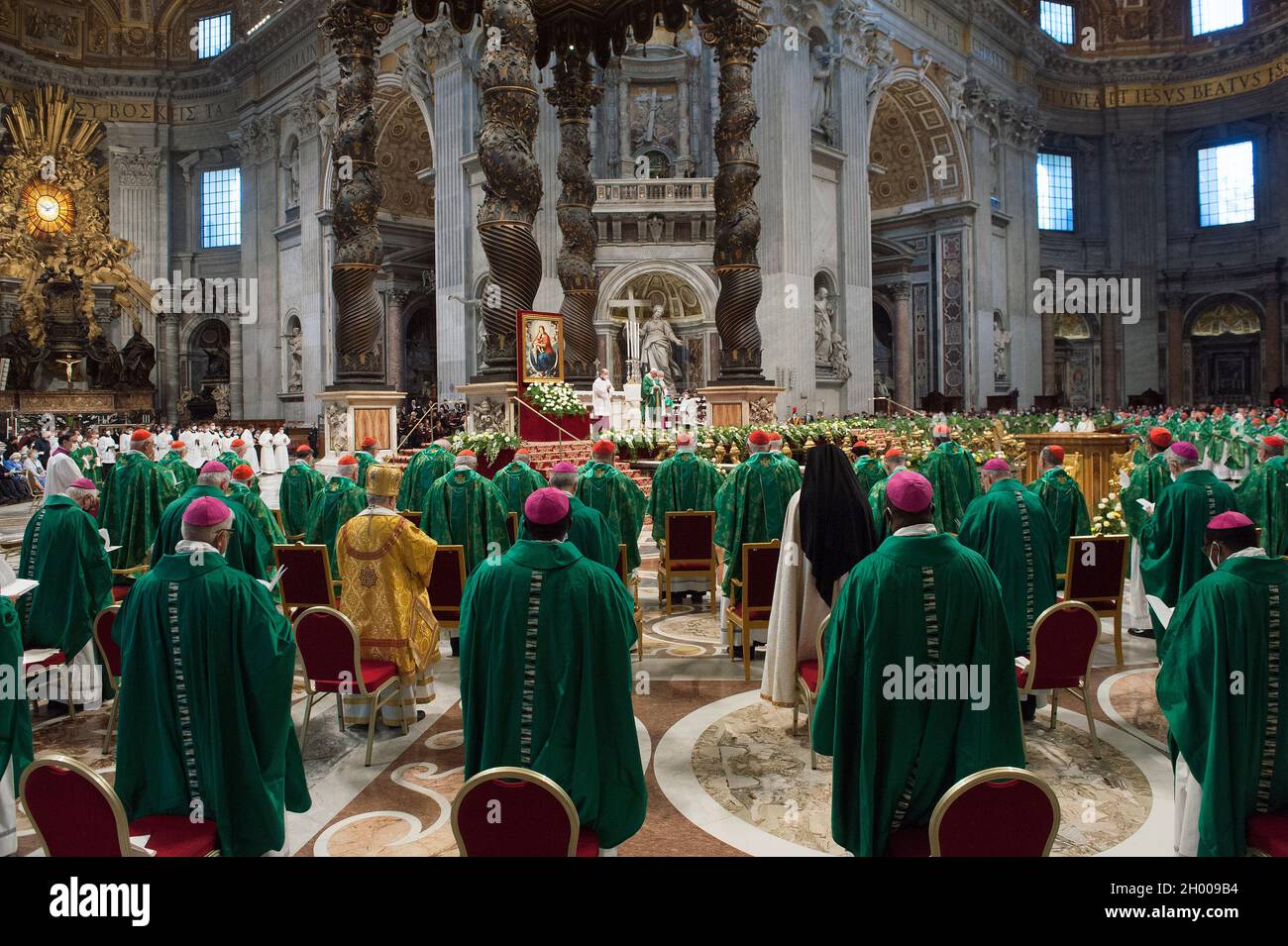 Italy, Rome, Vatican, 2021/10/10. Pope Francis during the mass on the ...