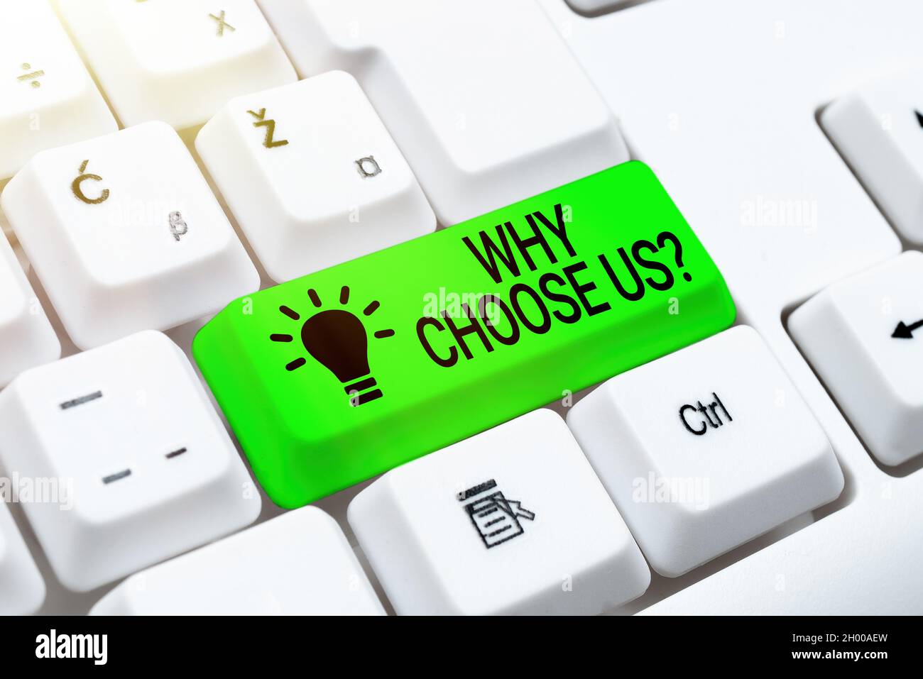 Conceptual Display Why Choose Us Question Word Written On List Of Advantages And Disadvantages To Select Product Service Creating New Word Processing Stock Photo Alamy