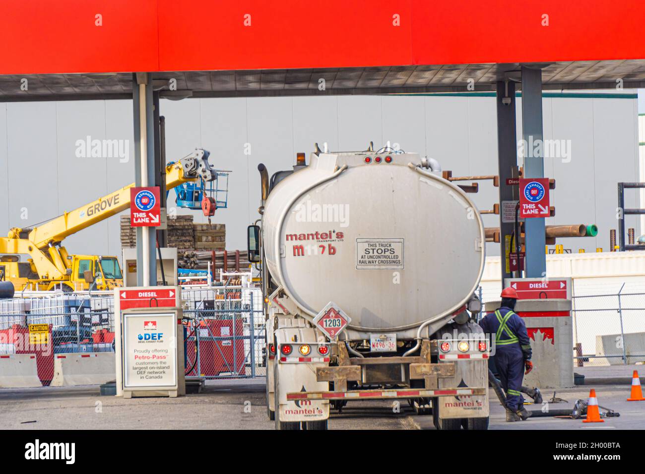 9 October 2021 Calgary Alberta Canada Petrol tanker truck