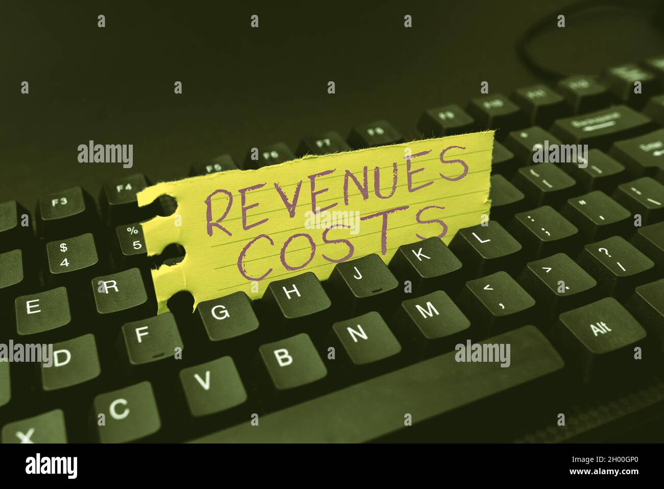 Inspiration showing sign Revenues Costs. Conceptual photo Total amount of money in Manufacturing and Delivery a product Typing Online Class Review Stock Photo