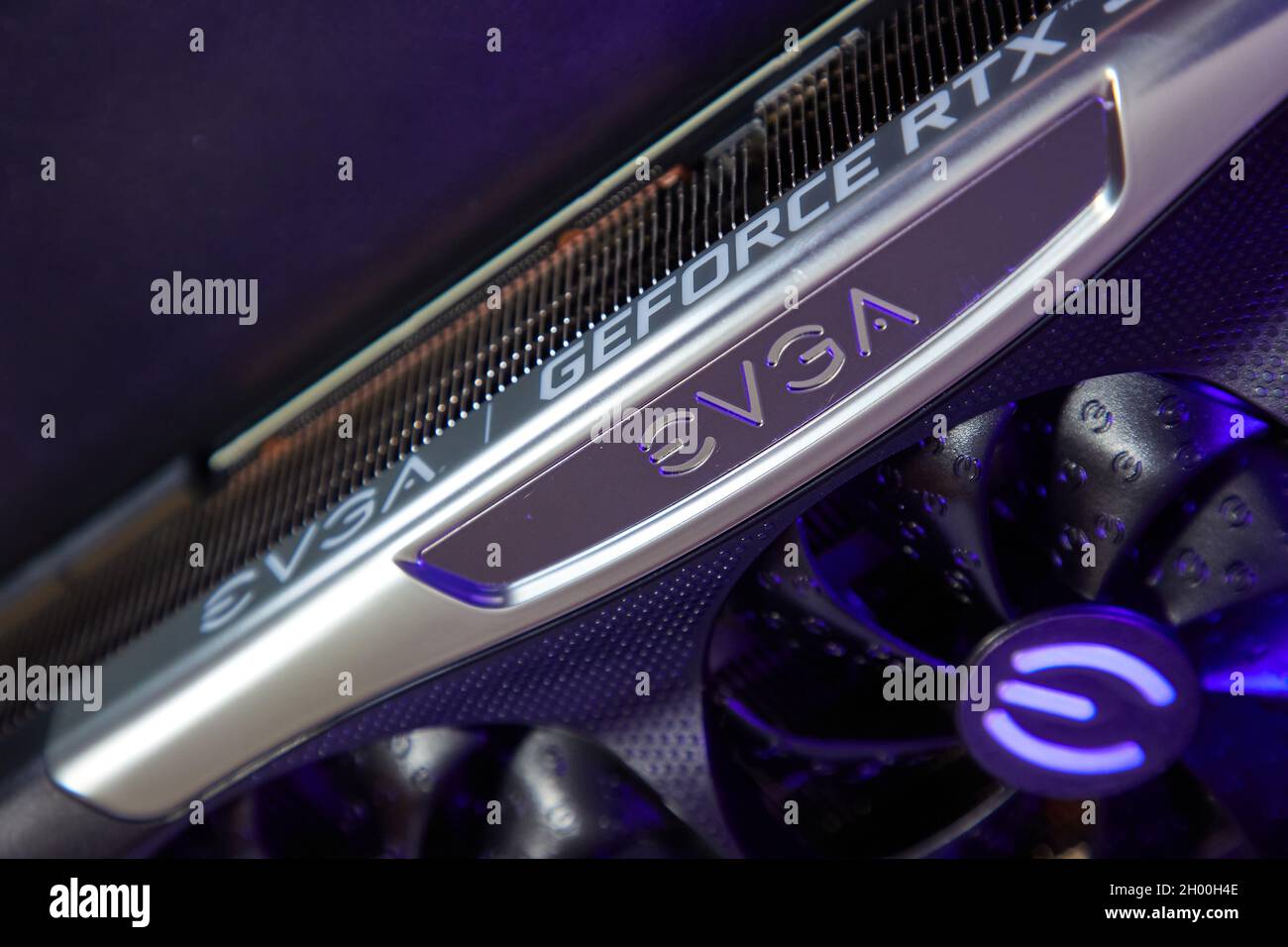Geforce RTX 3090 Nvidia GPU graphics card detail Stock Photo