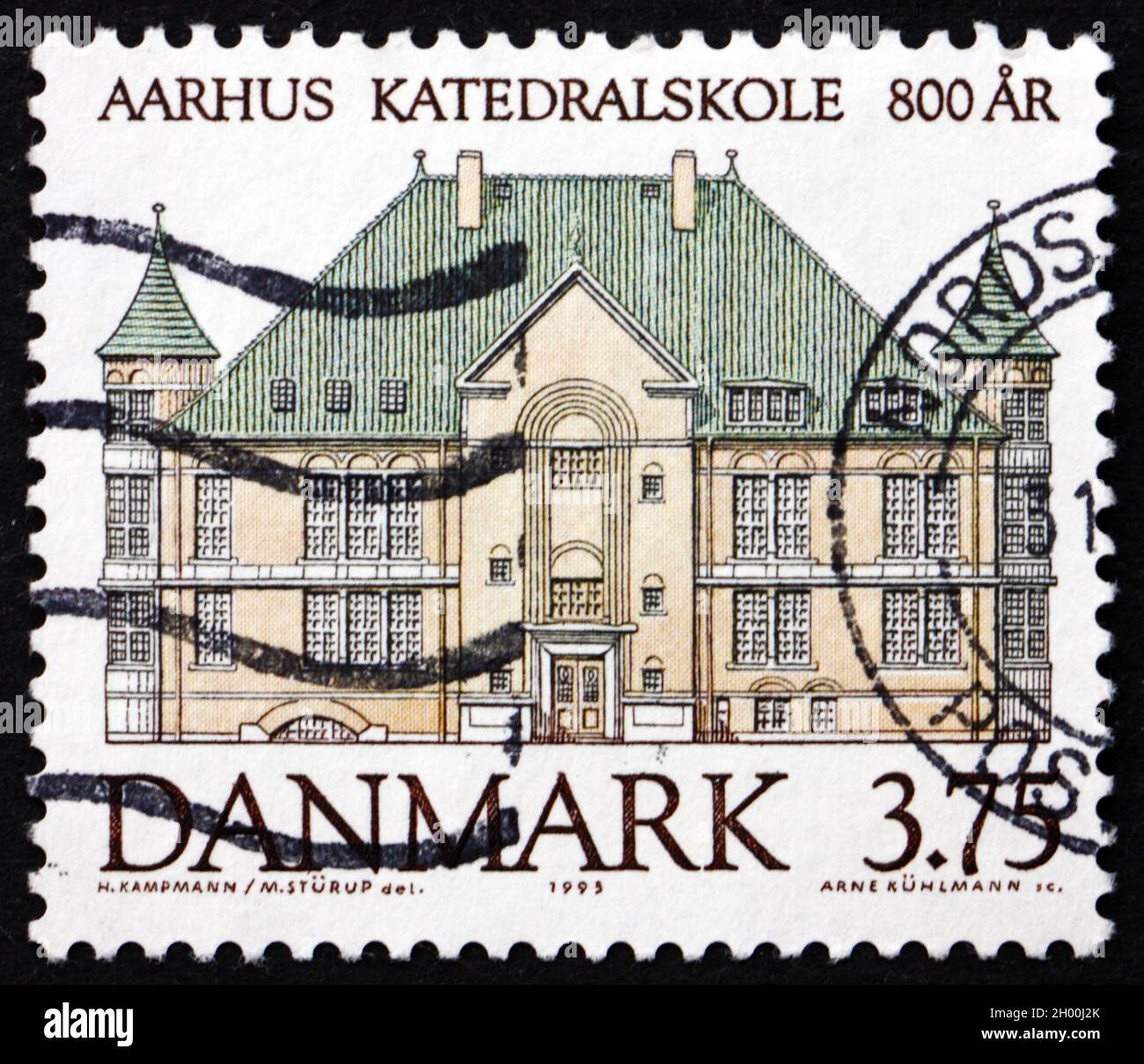 DENMARK - CIRCA 1995: a stamp printed in Denmark shows Aarhus Cathedral  School, 800th Anniversary, circa 1995 Stock Photo - Alamy