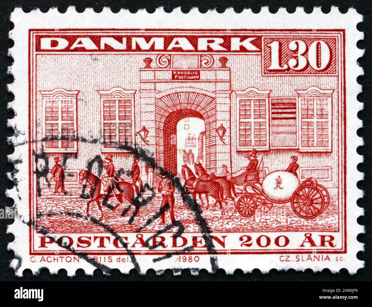 DENMARK CIRCA 1980 a stamp printed in Denmark shows Royal Mail