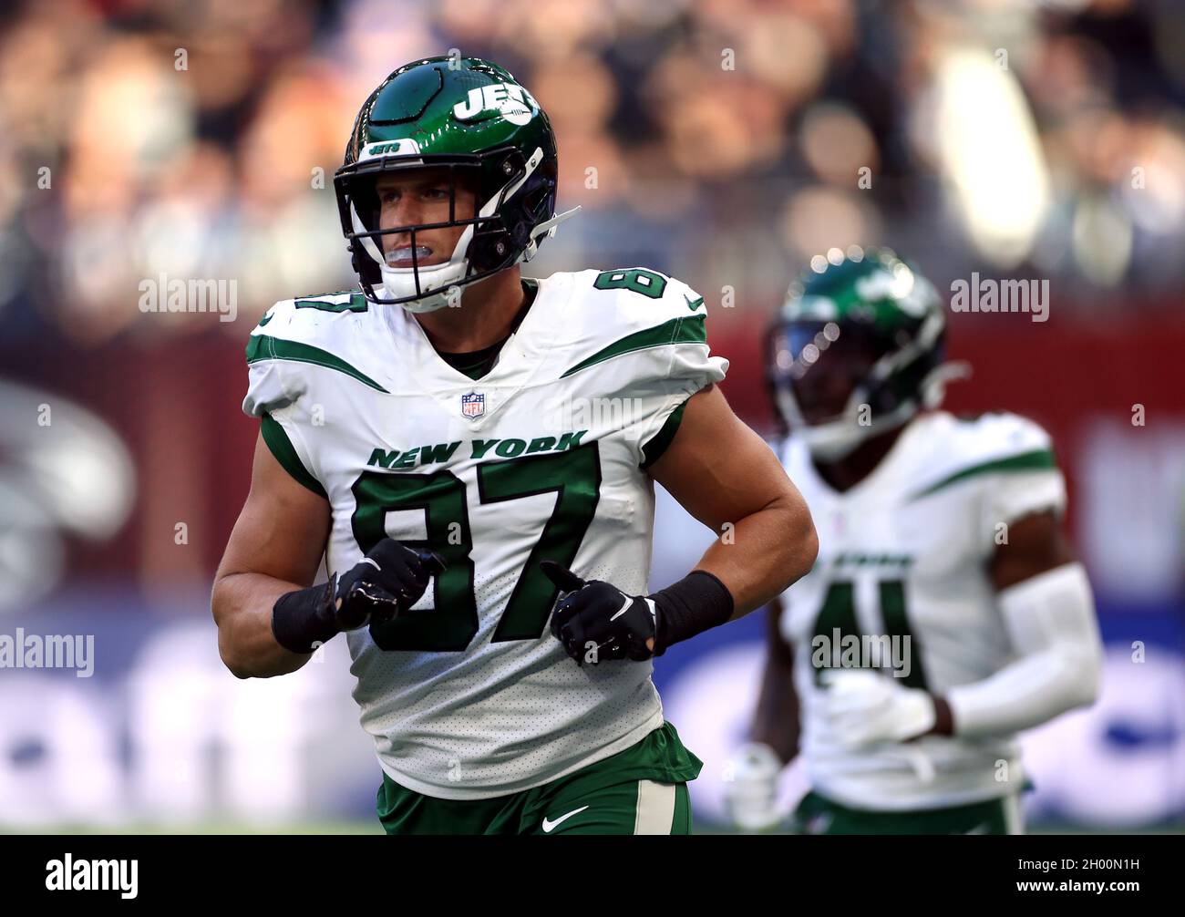 October 6, 2019: New York Jets tight end Daniel Brown (87) in action prior  to the NFL game between the New York Jets and the Philadelphia Eagles at  Lincoln Financial Field in