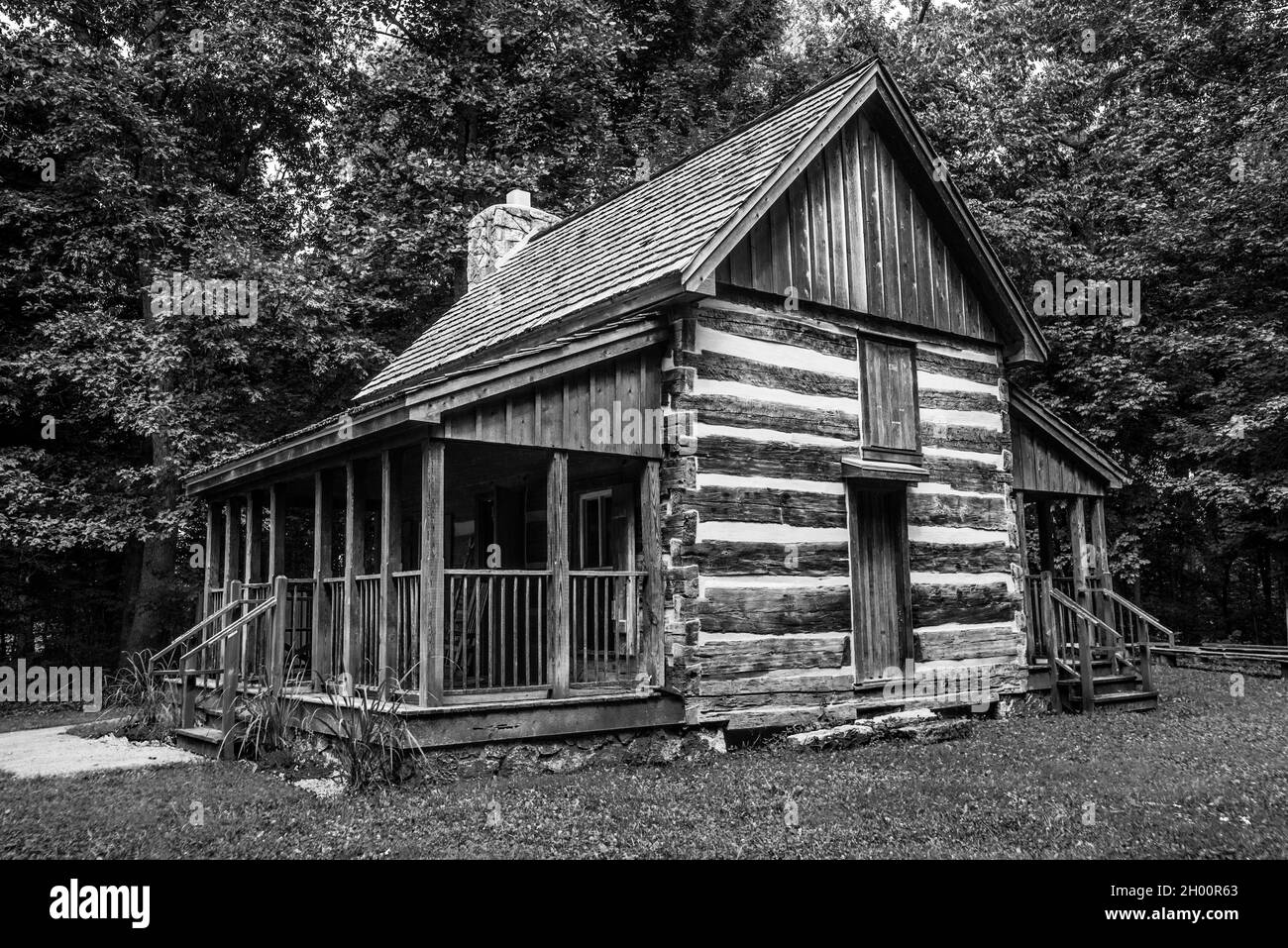 Ciivl War Era Cabin - Corydon Battlefield - Indiana Stock Photo