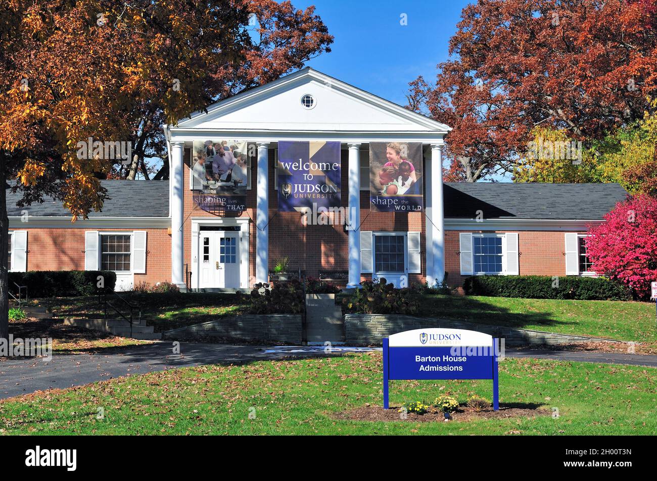 Elgin, Illinois, USA. Barton House, the center for admissions on the