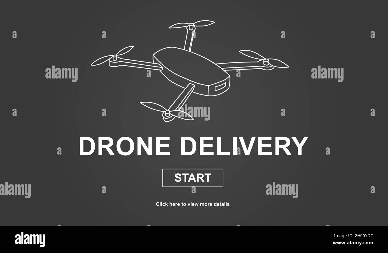 Delivery drone with package Black and White Stock Photos & Images - Alamy