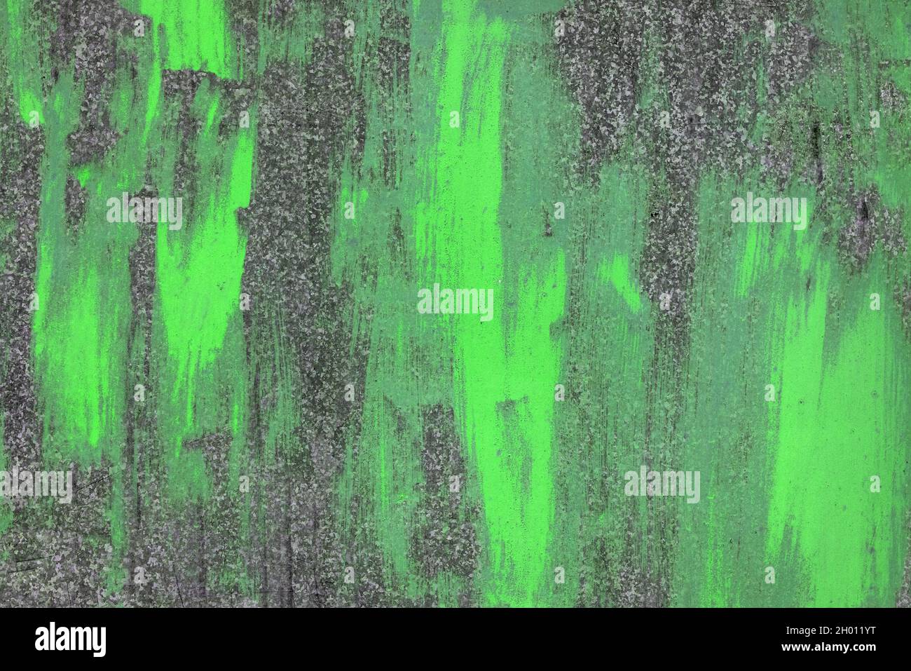 seamless texture of peeled off green paint on zinc plated flat steel