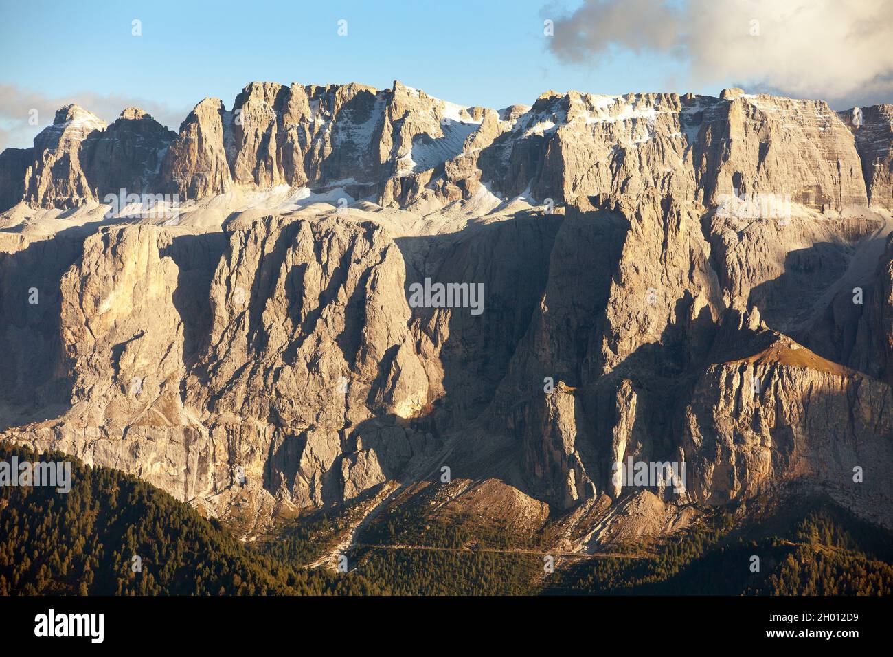 Evening view of Sella gruppe or Gruppo di Sella, South Tirol, Dolomites