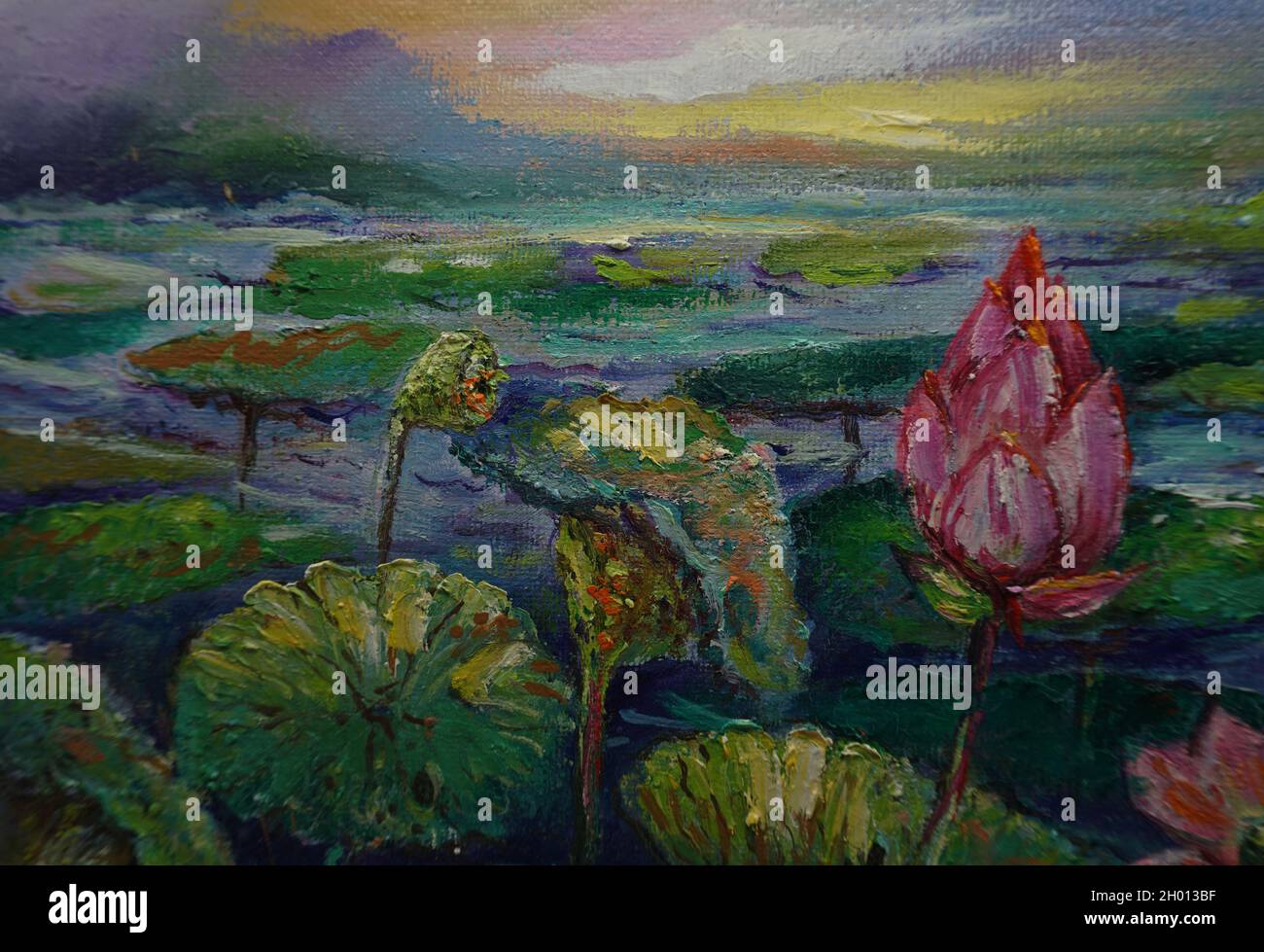 Art Painting Fine Art Oil Color Lotus Water Lilly Stock Photo Alamy art-painting-fine-art-oil-color-lotus-water-lilly-stock-photo-alamy