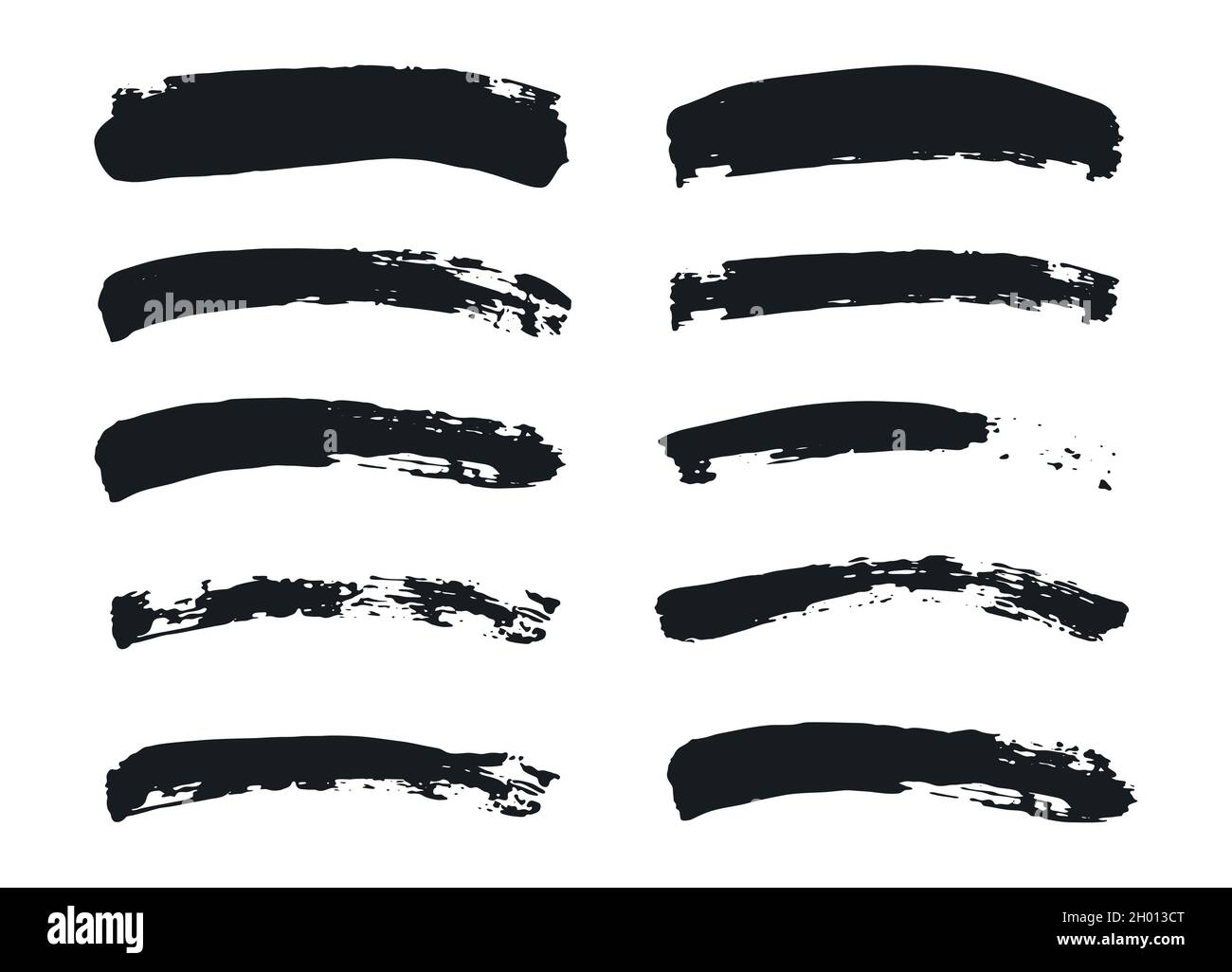 Black brush shape. Paintbrush line collection. Vector grunge brushes