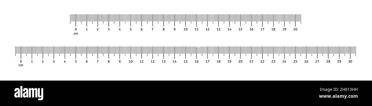 Metric rulers. Centimeter scale. Vector cm metrics indicator. Stock Vector