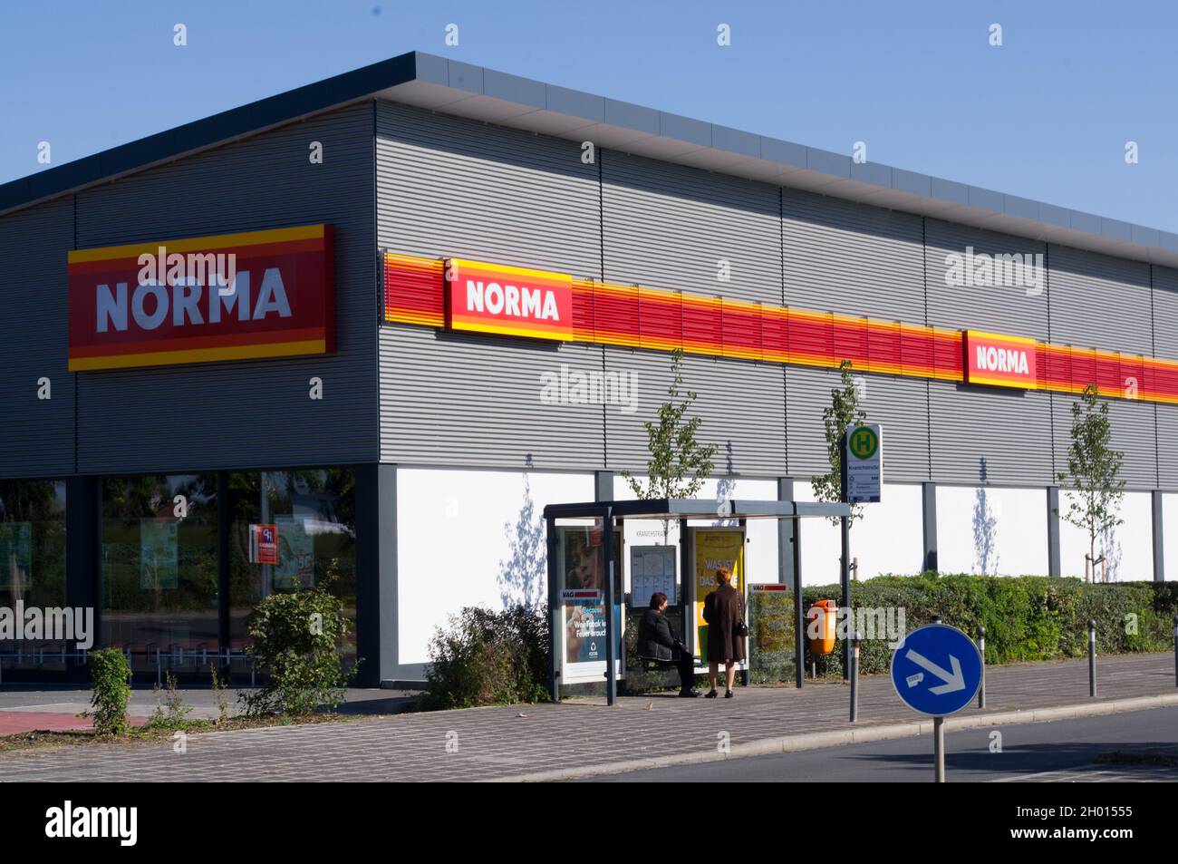 Norma discounter shop with company logo Stock Photo