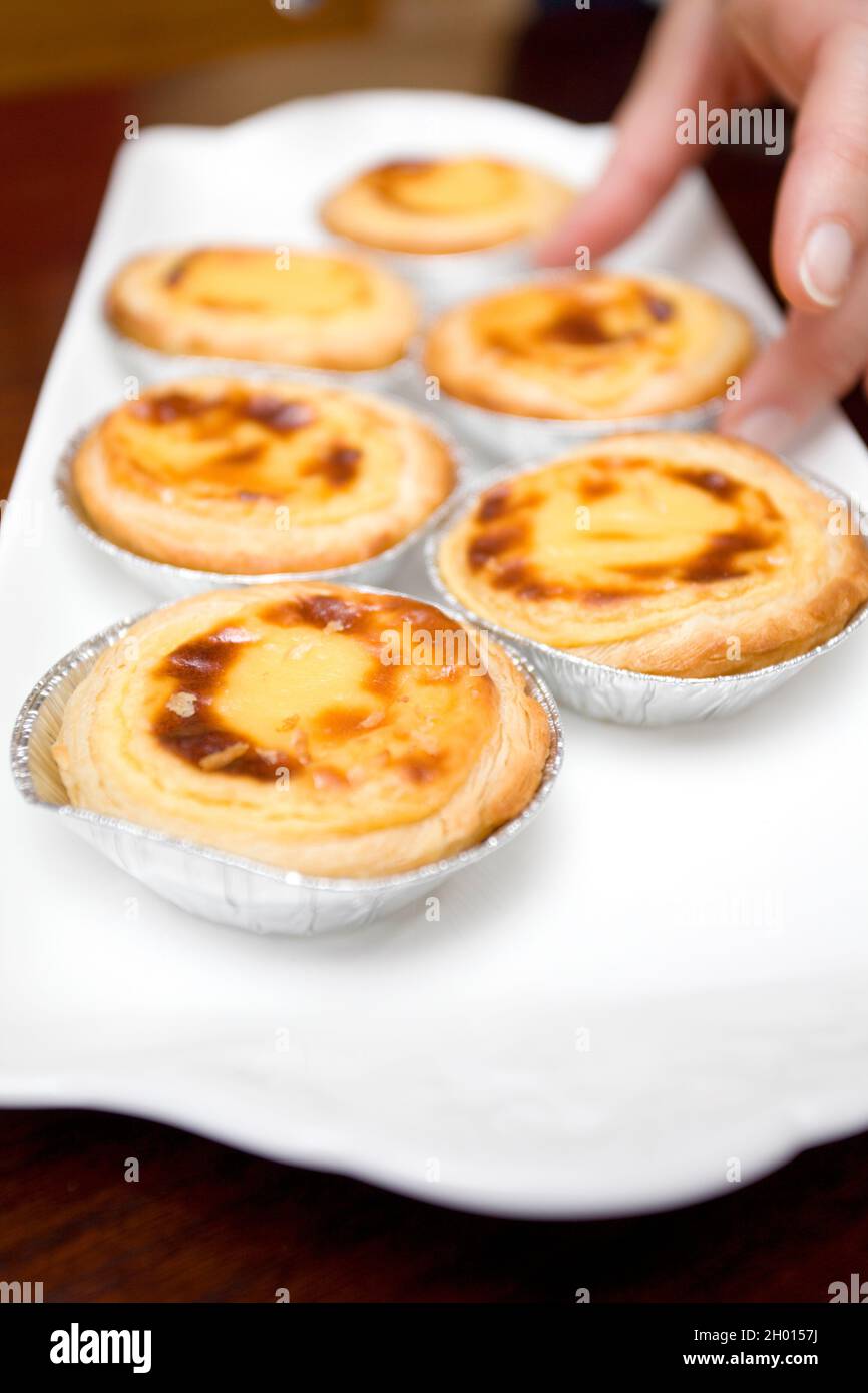Portuguese Custard Tarts (Pasteis de nata) Stock Photo