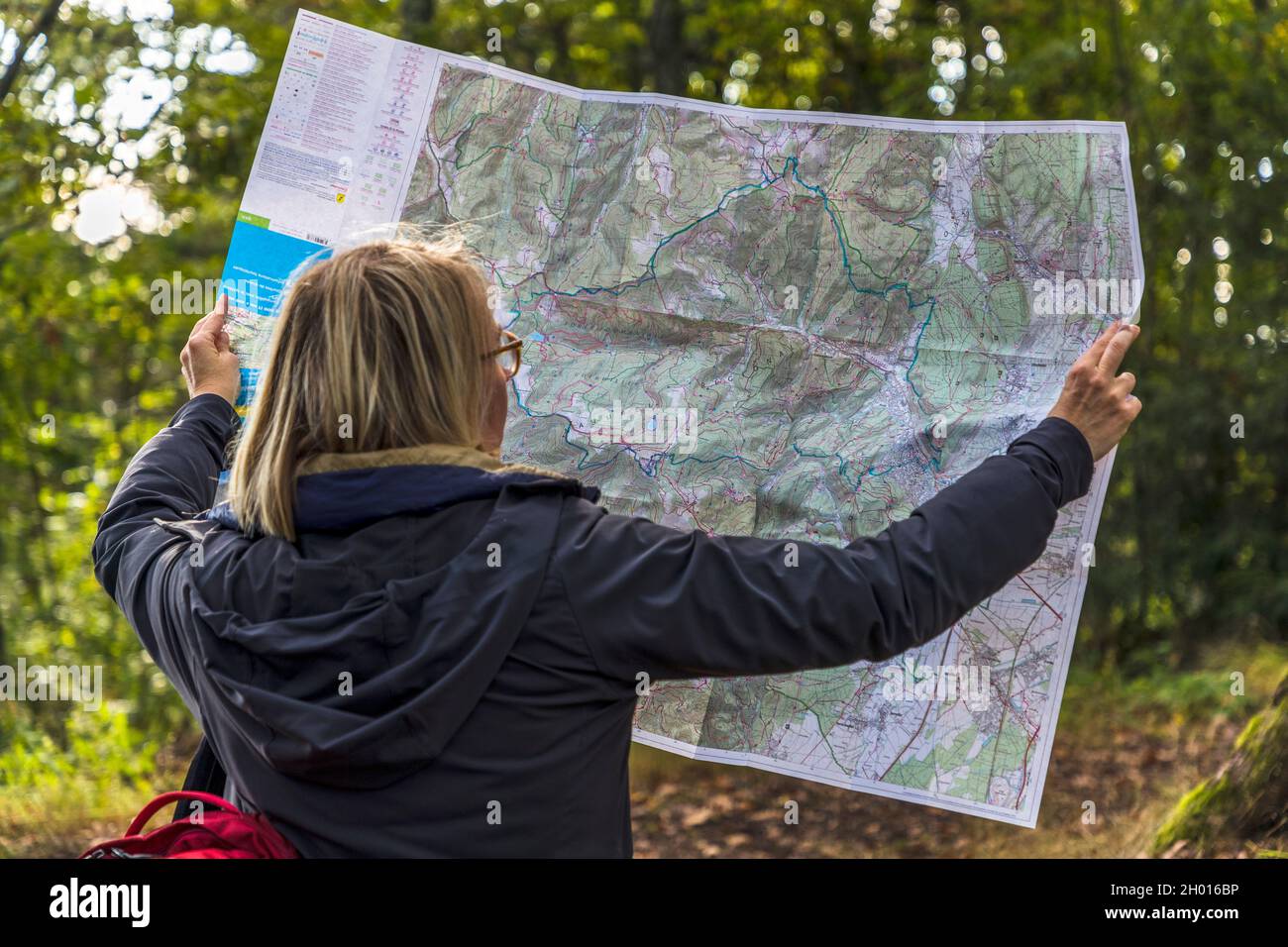 Hiking map of the Vosges region of the Grand Ballon. Rimbach-près-Guebwiller, France Stock Photo