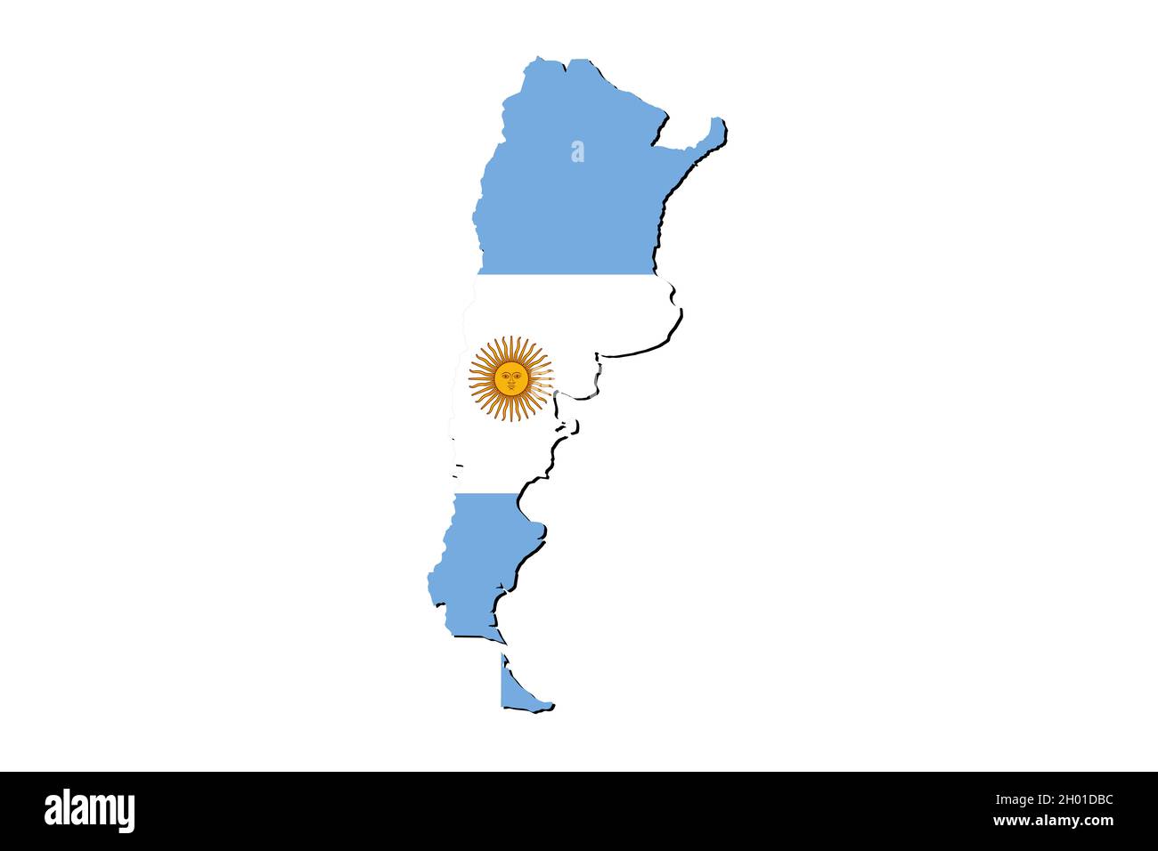 Country shape of Colombia - 3D render of country borders filled