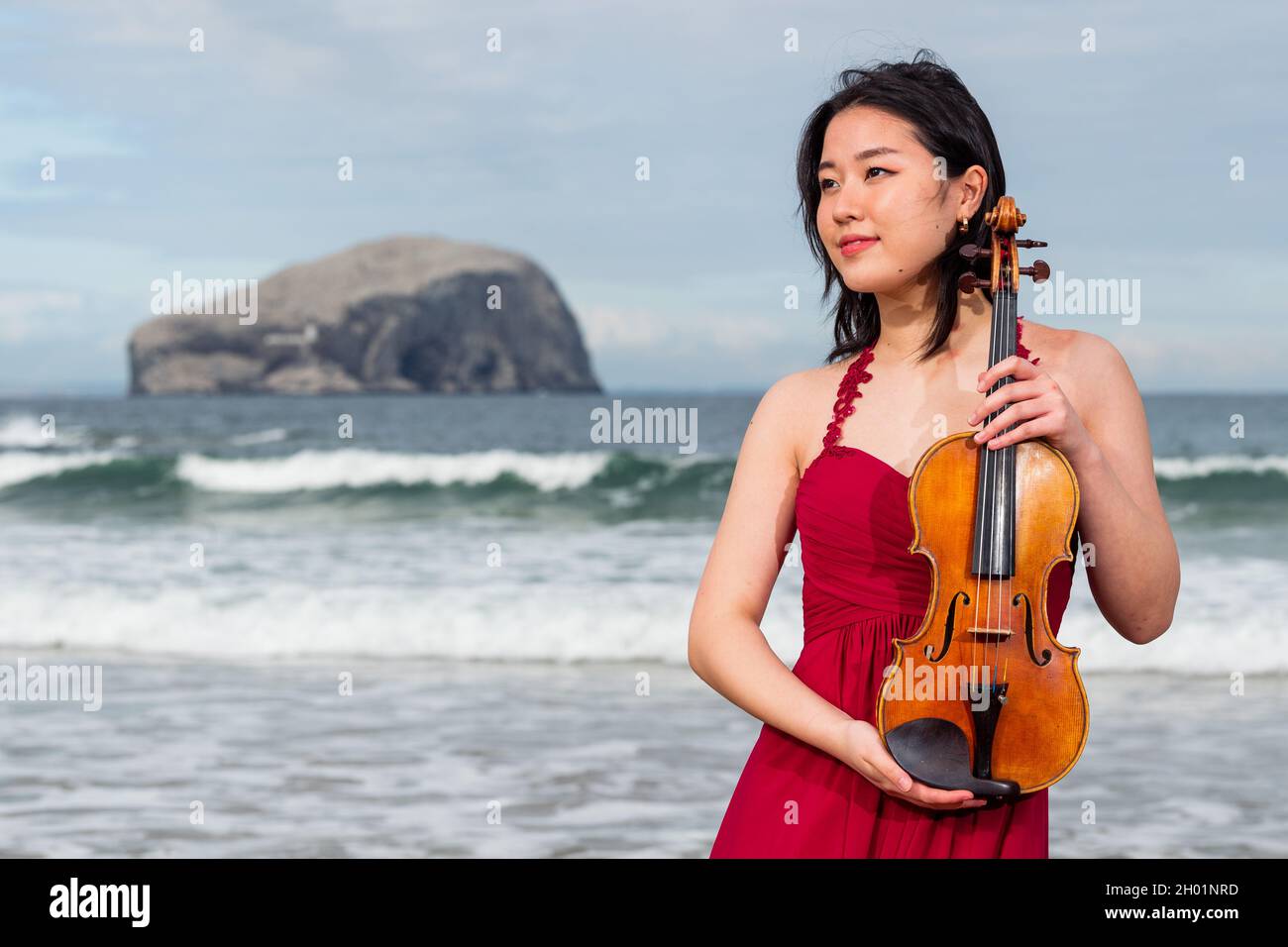 **Pics free to use**  The extraordinarily talented young violinist Coco Tomita was joined by Simon Callaghan in recital this weekend at the Lammermuir Stock Photo