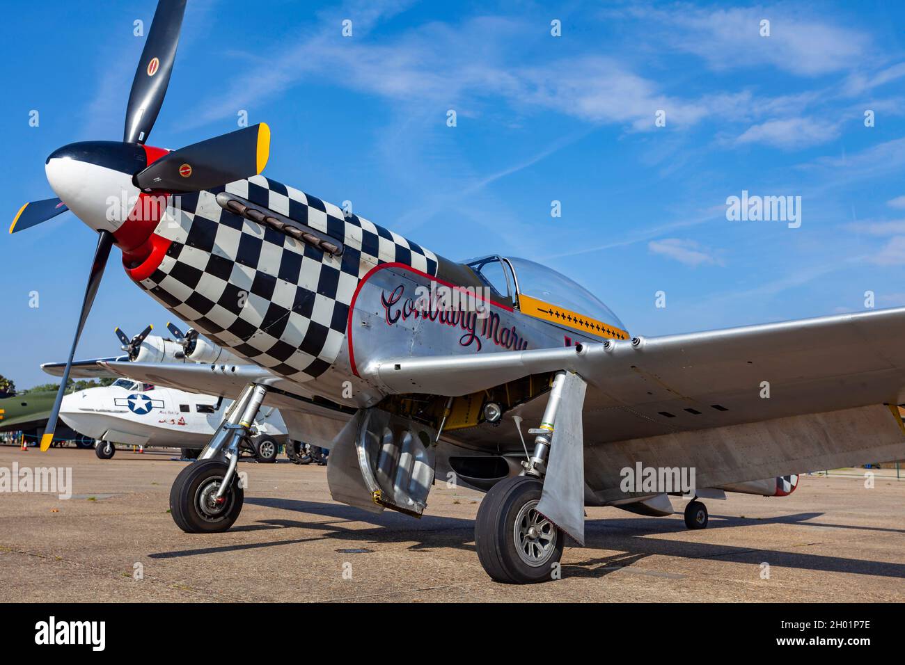 The North American Aviation P-51 Mustang is an American long-range,  single-seat fighter and fighter-bomber used during World War II and the  Korean War Stock Photo - Alamy