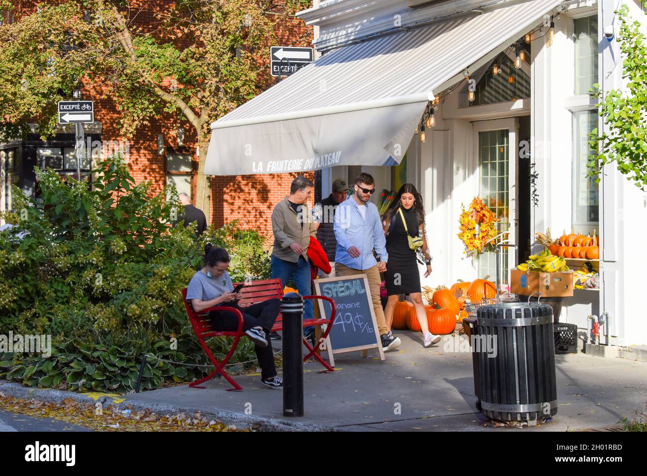 Laurier Street East, Plateau Mont Royal, Montreal Canada Stock Photo