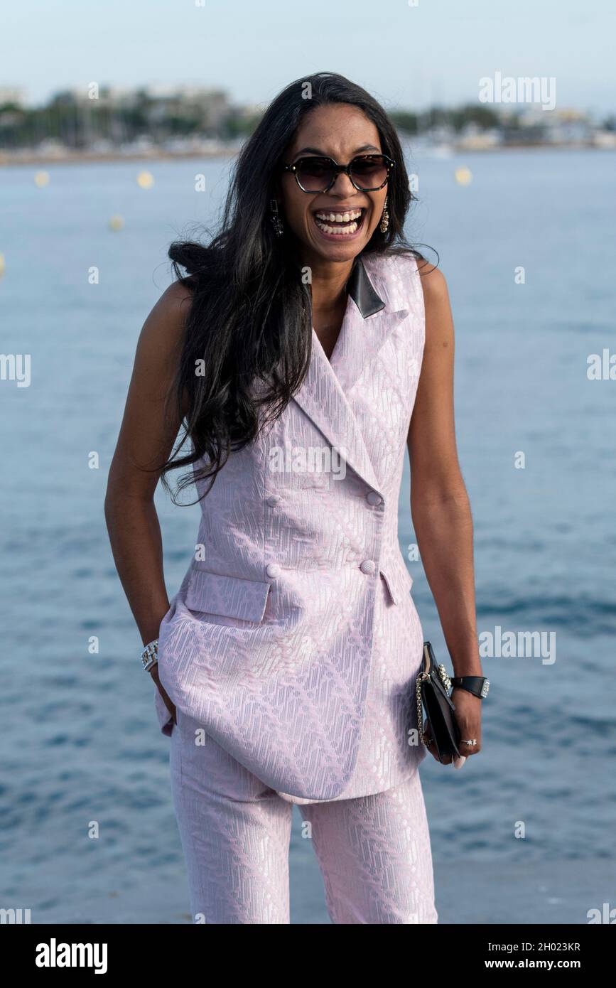 Cannes, France, 8 October 2021,  LAETITIA KERFA (actress),  VALIDÉ - SAISON 2 posed along the photocall during the Canneseries - International Series Festival at the Palais des Festivals in Cannes © ifnm press / Alamy Live News Stock Photo