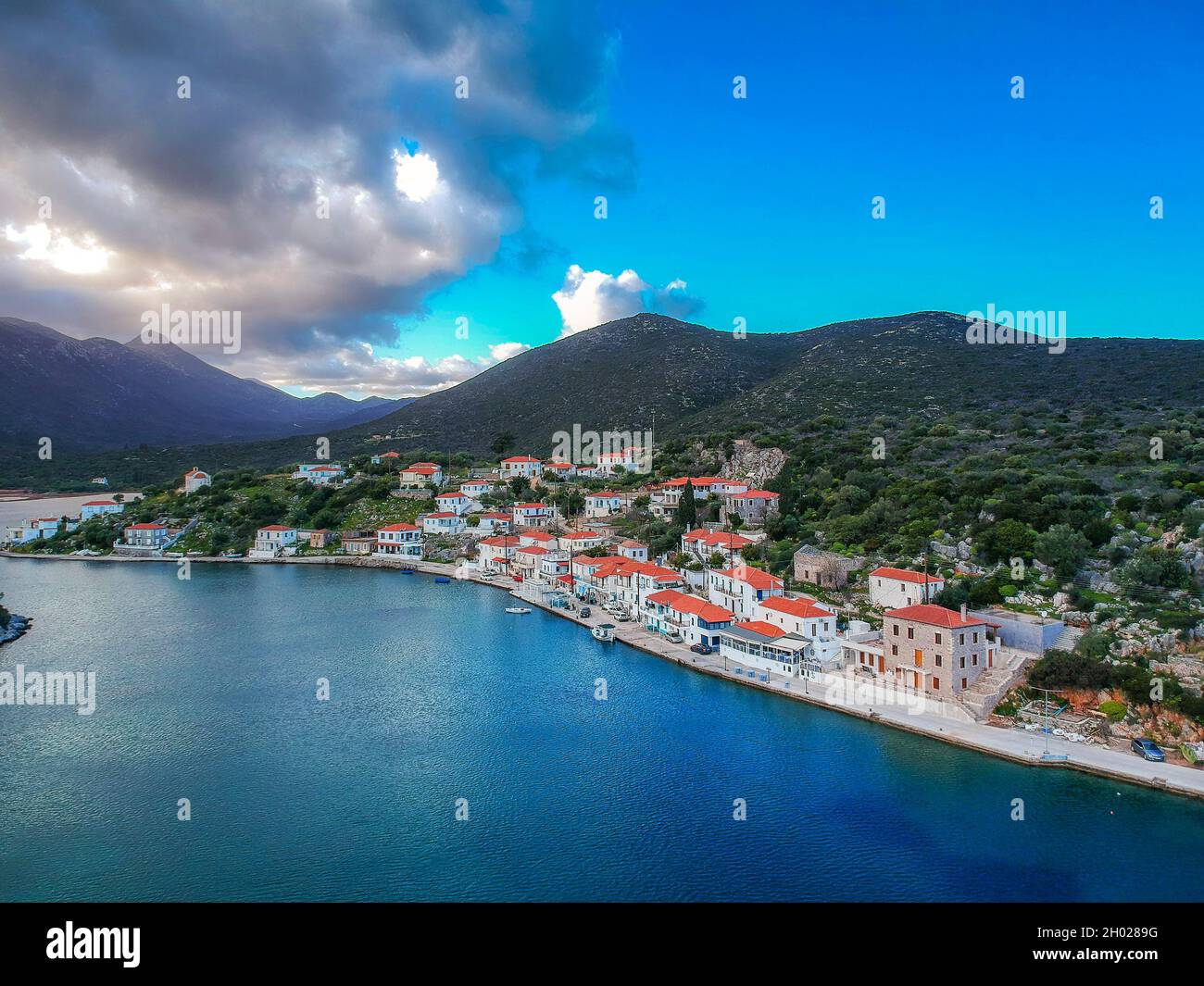 Beautiful aerial view at Ierakas or Gerakas, a picturesque fishing