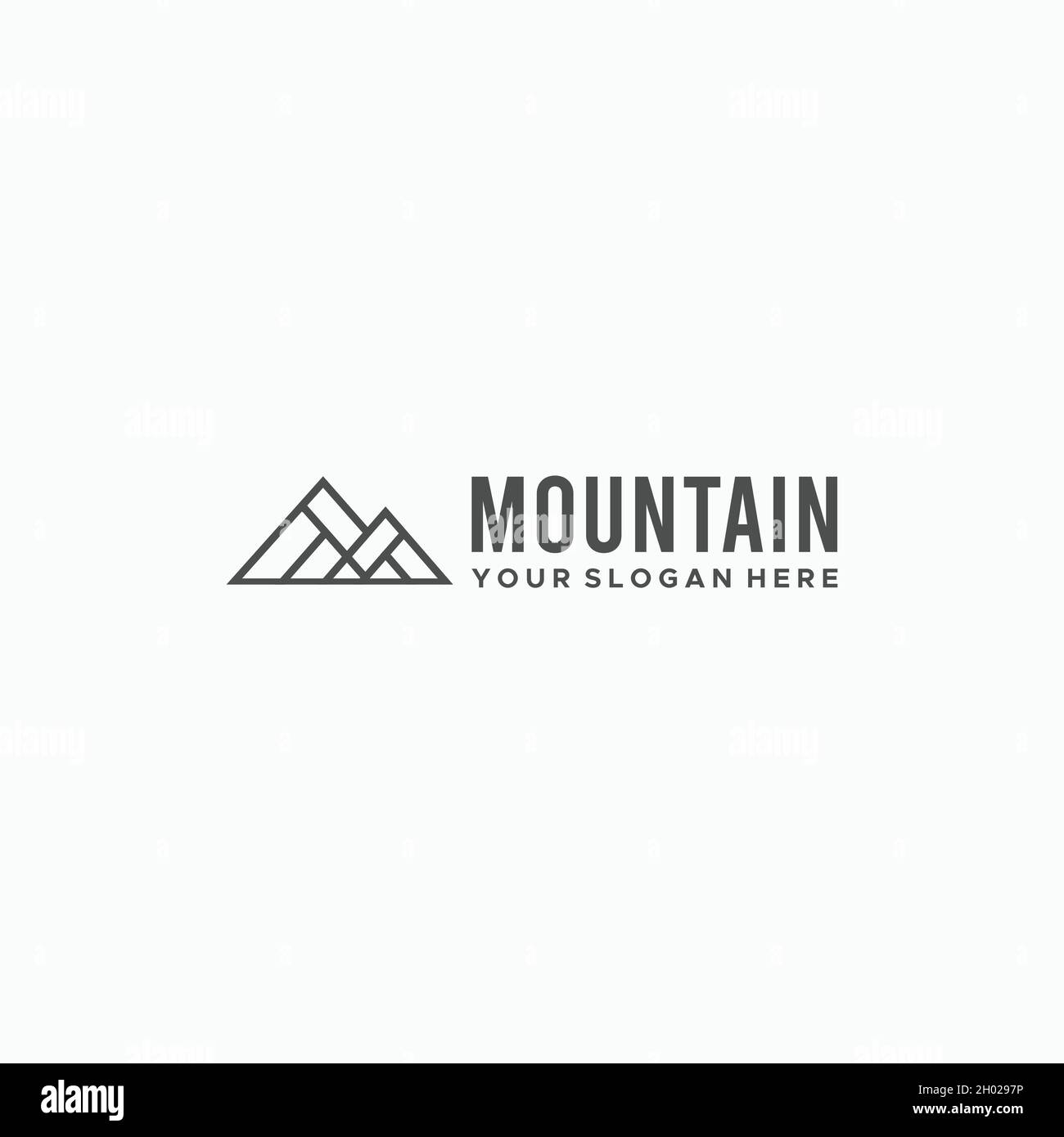 minimalist MOUNTAIN mountains triangle Logo design Stock Vector