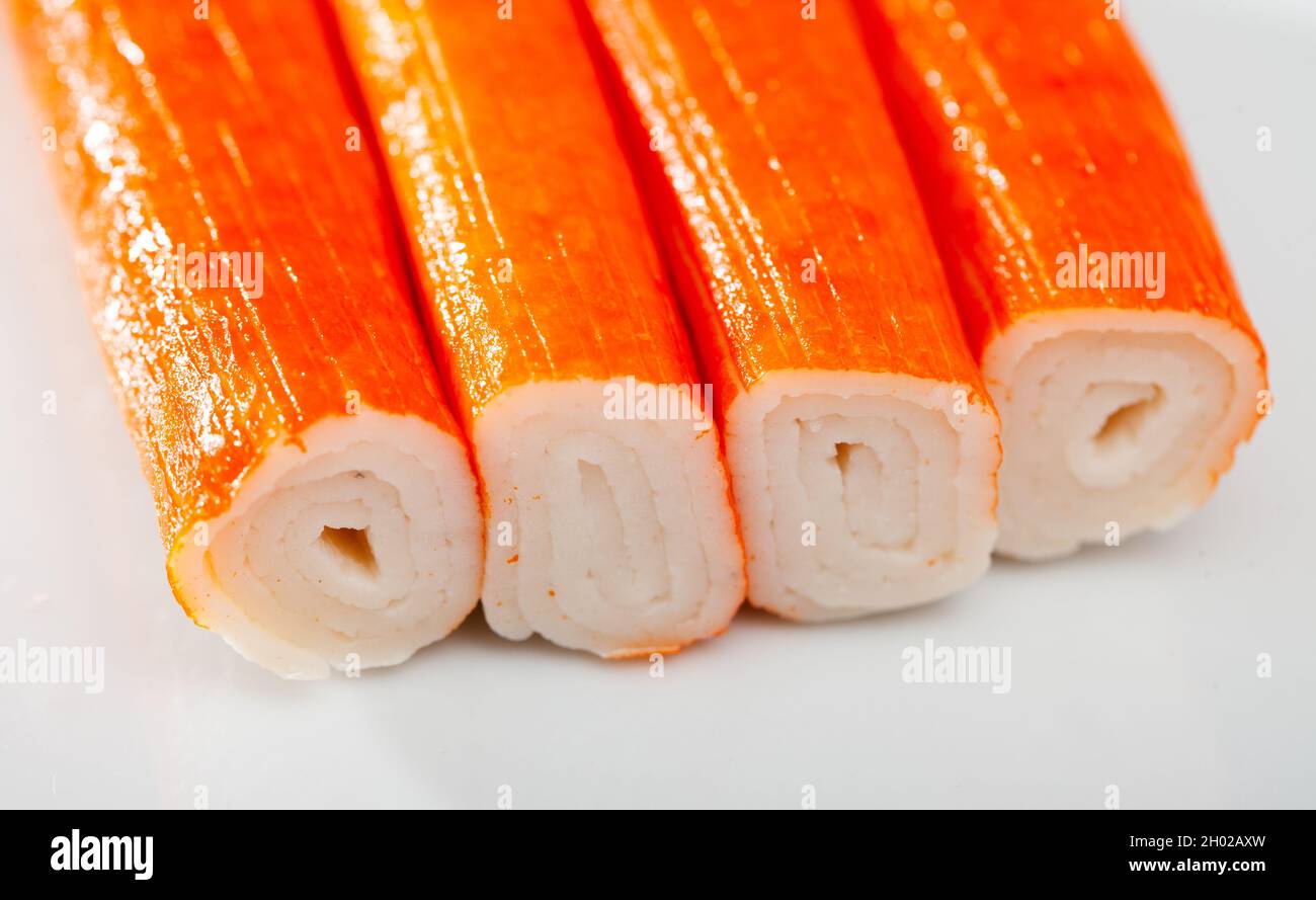 Seafood sticks imitation of crab meat Stock Photo Alamy
