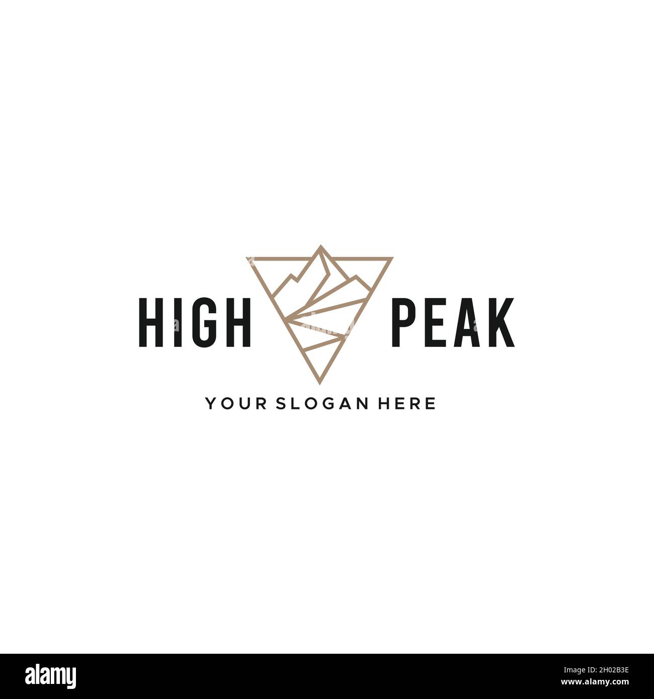 minimalist HIGH PEAK mountain triangle Logo design Stock Vector Image & Art Alamy