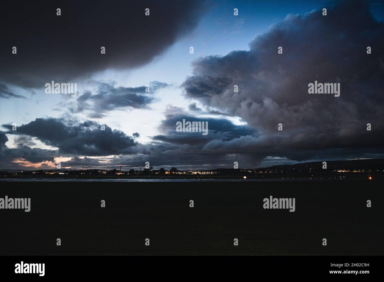 glasgow airport stormy clouds Stock Photo