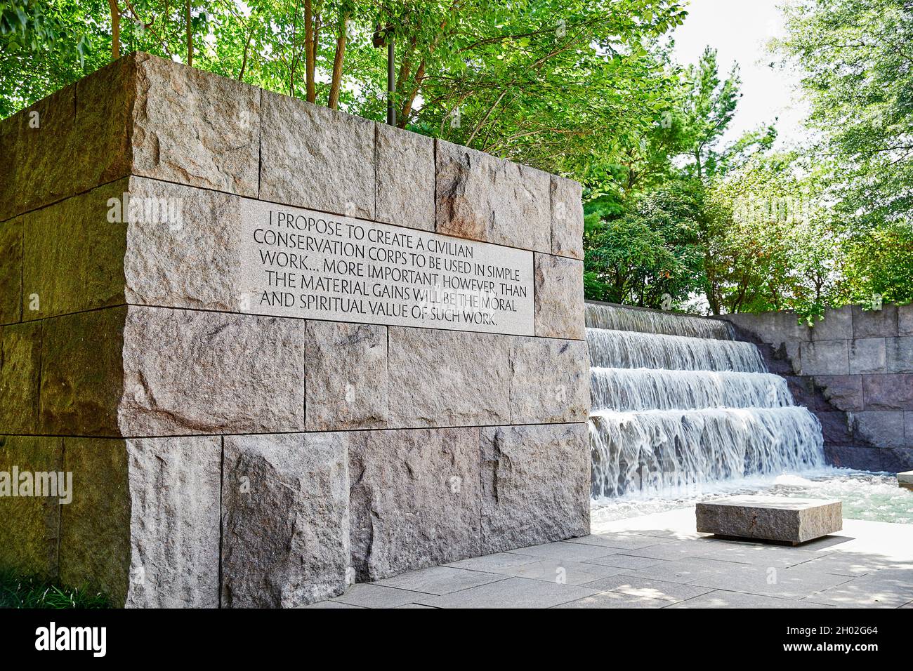 President of the United States Franklin Roosevelt memorial in Washington DC Stock Photo