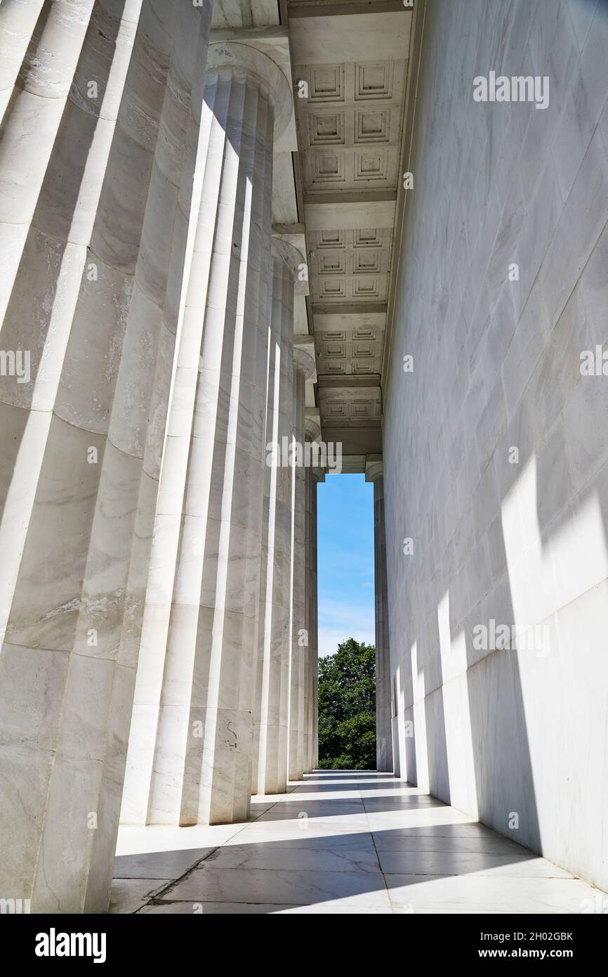 Marble Pillars on the Lincoln Memorial in Washington DC Stock Photo