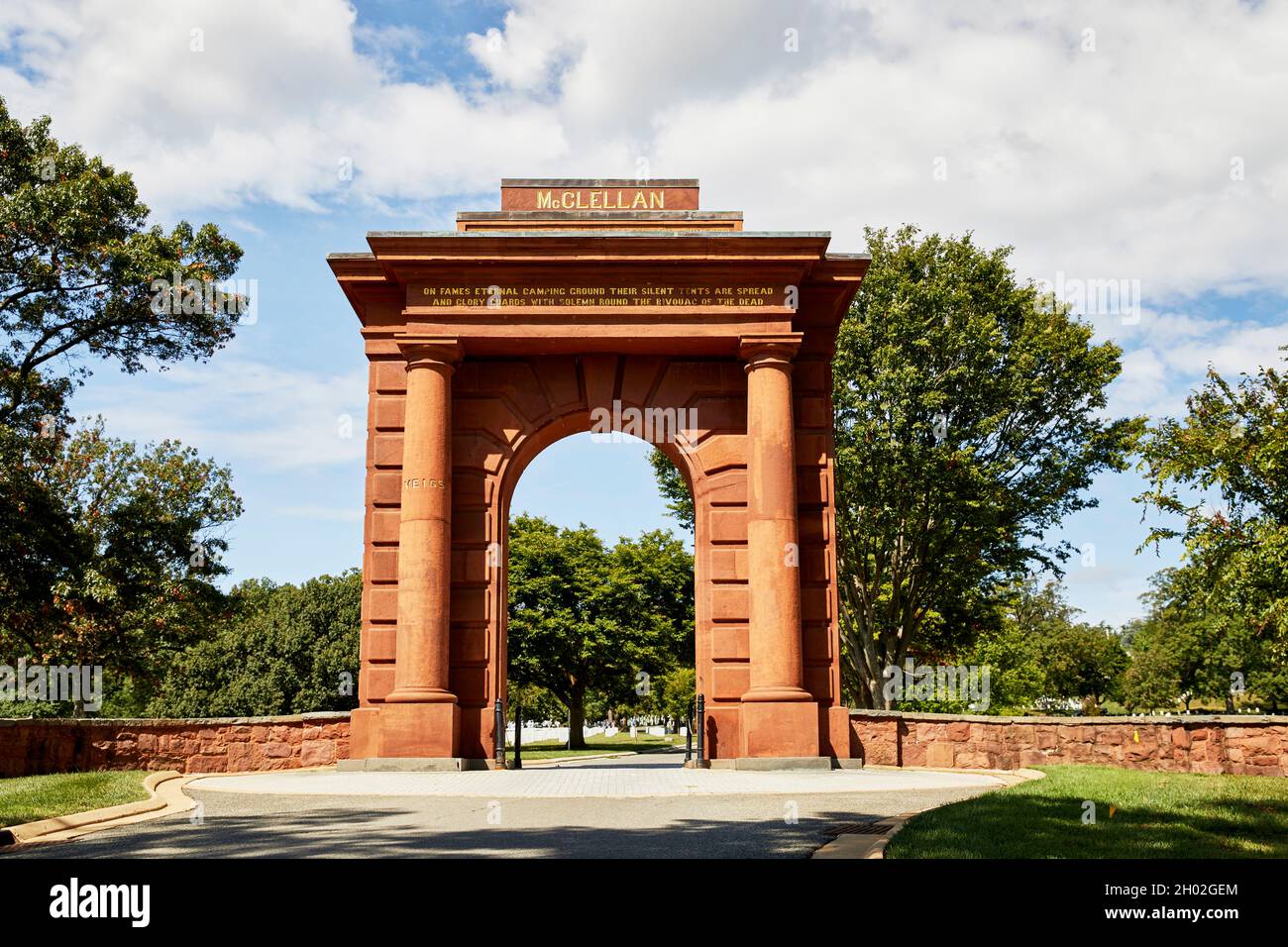 McClellan Gate at Arlington National Cemetery in Arlington, Virginia Stock Photo